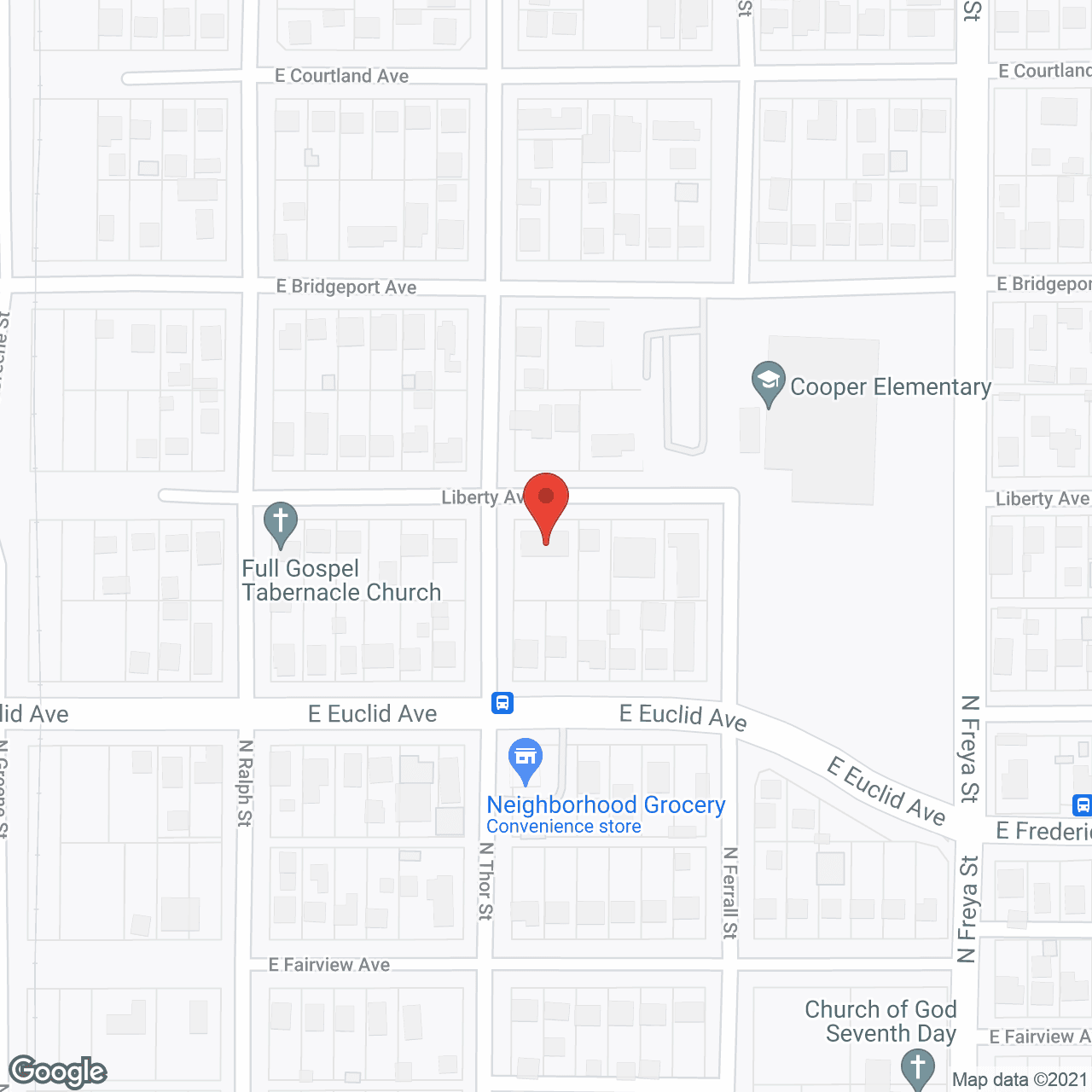 Map of the neighborhood around Liberty Cottage