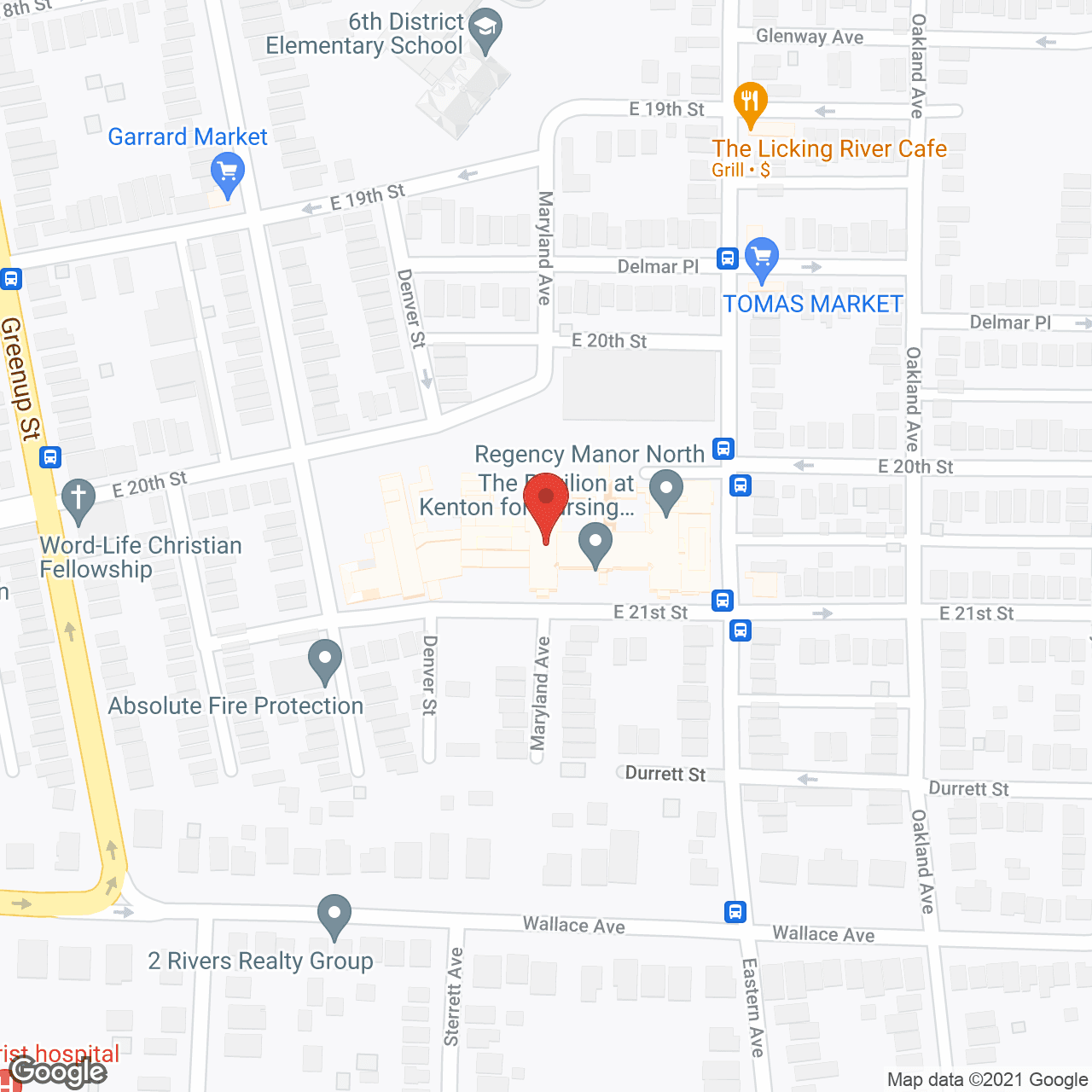 Map of the neighborhood around Regency Manor North