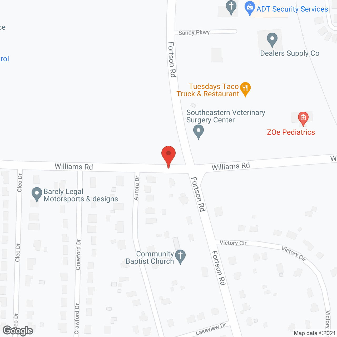 Map of the neighborhood around Savannah Grand of Columbus