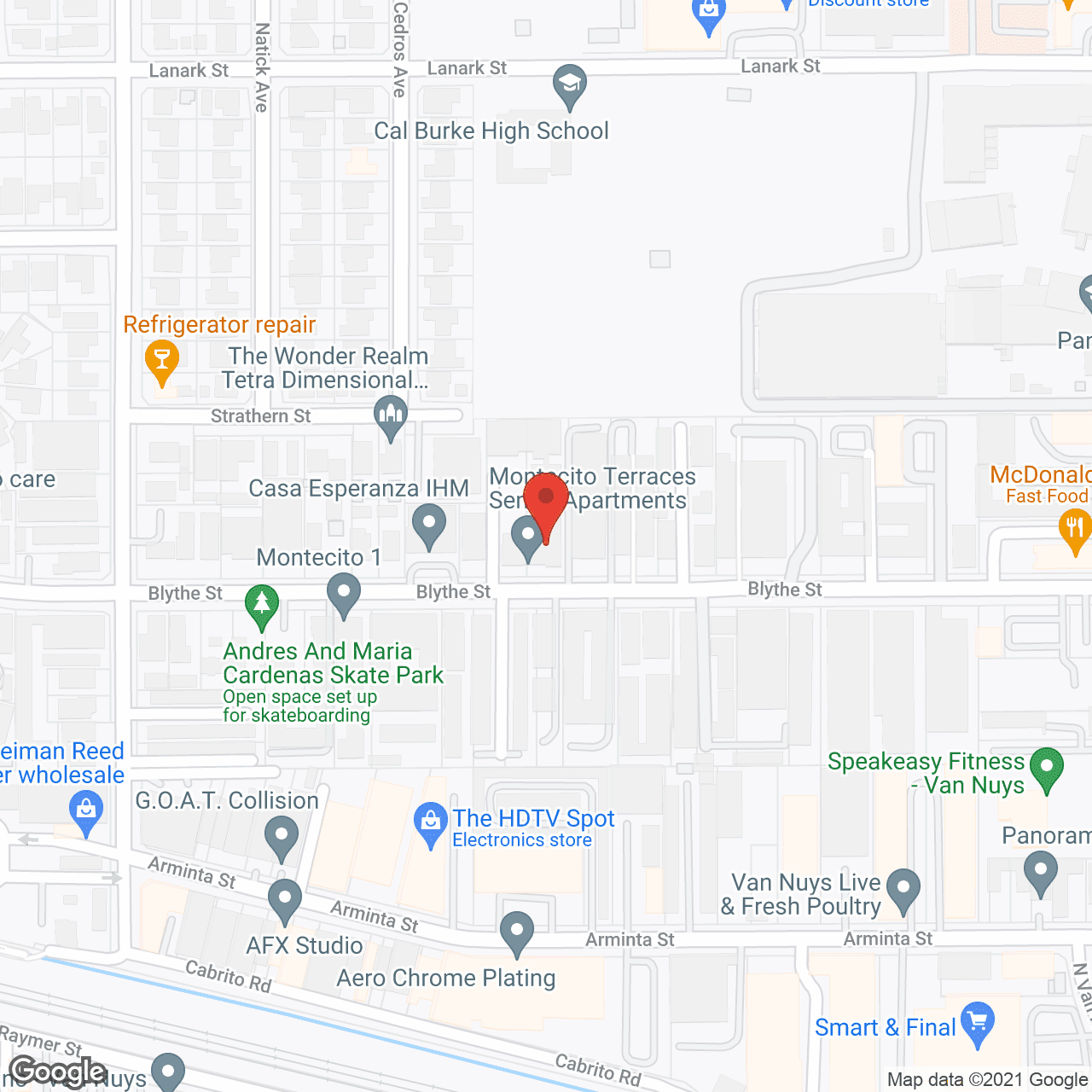 Map of the neighborhood around Montecito Terraces