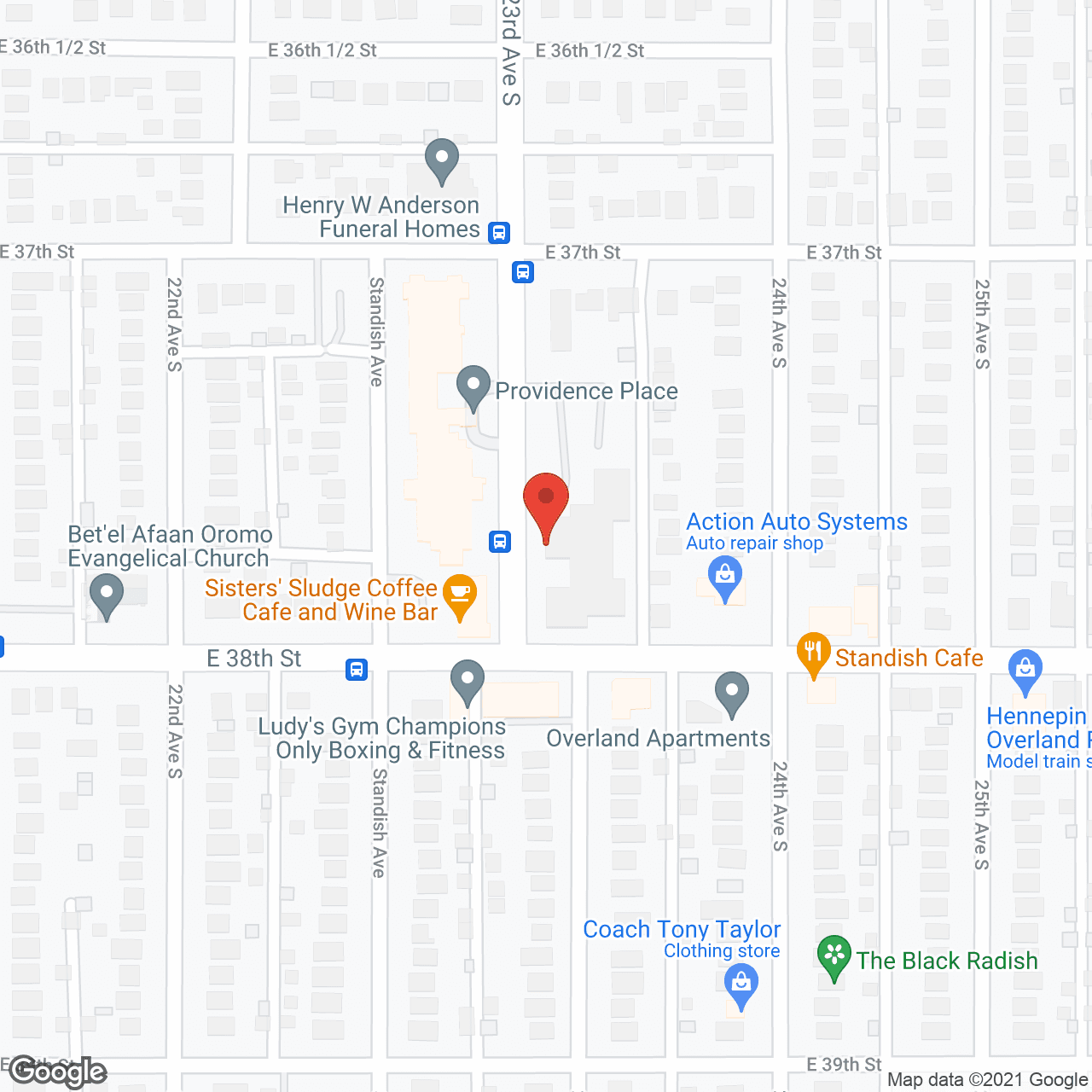 Map of the neighborhood around Minnehaha Senior Living
