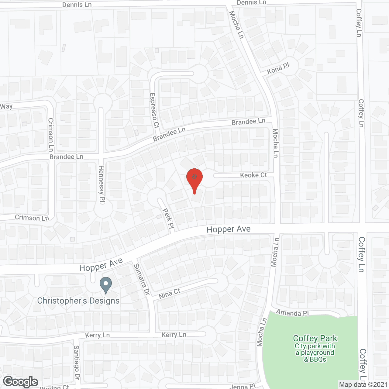 Map of the neighborhood around Kathleen Rose Gardens