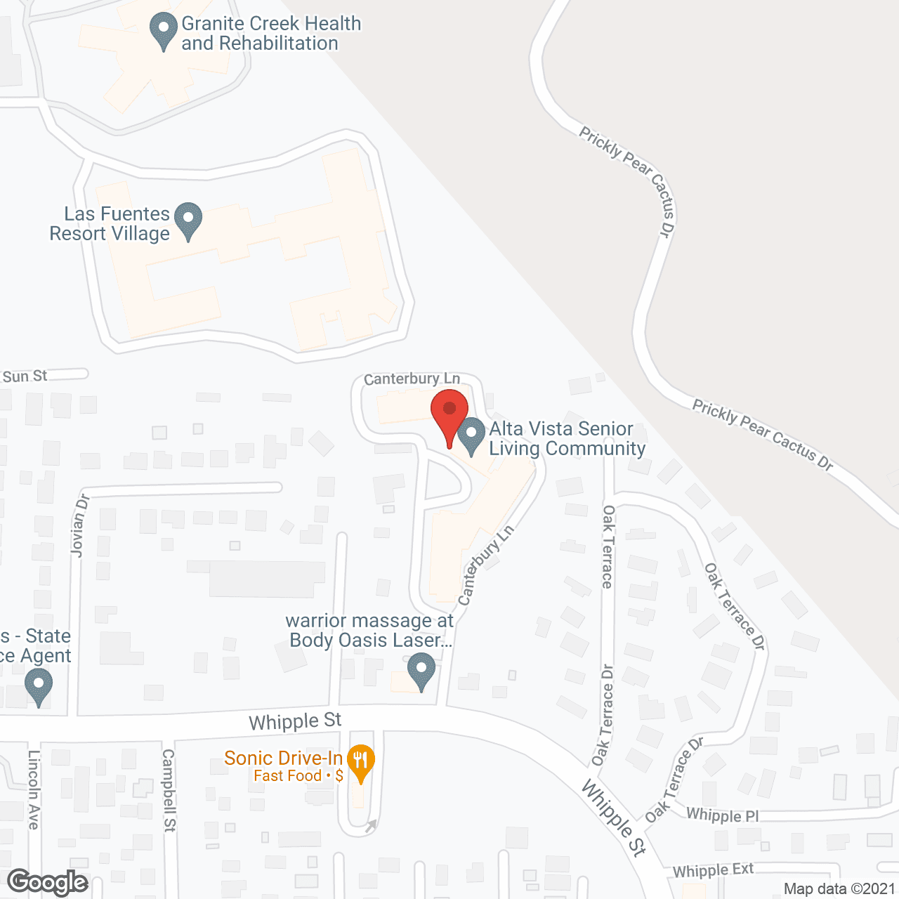 Map of the neighborhood around Alta Vista