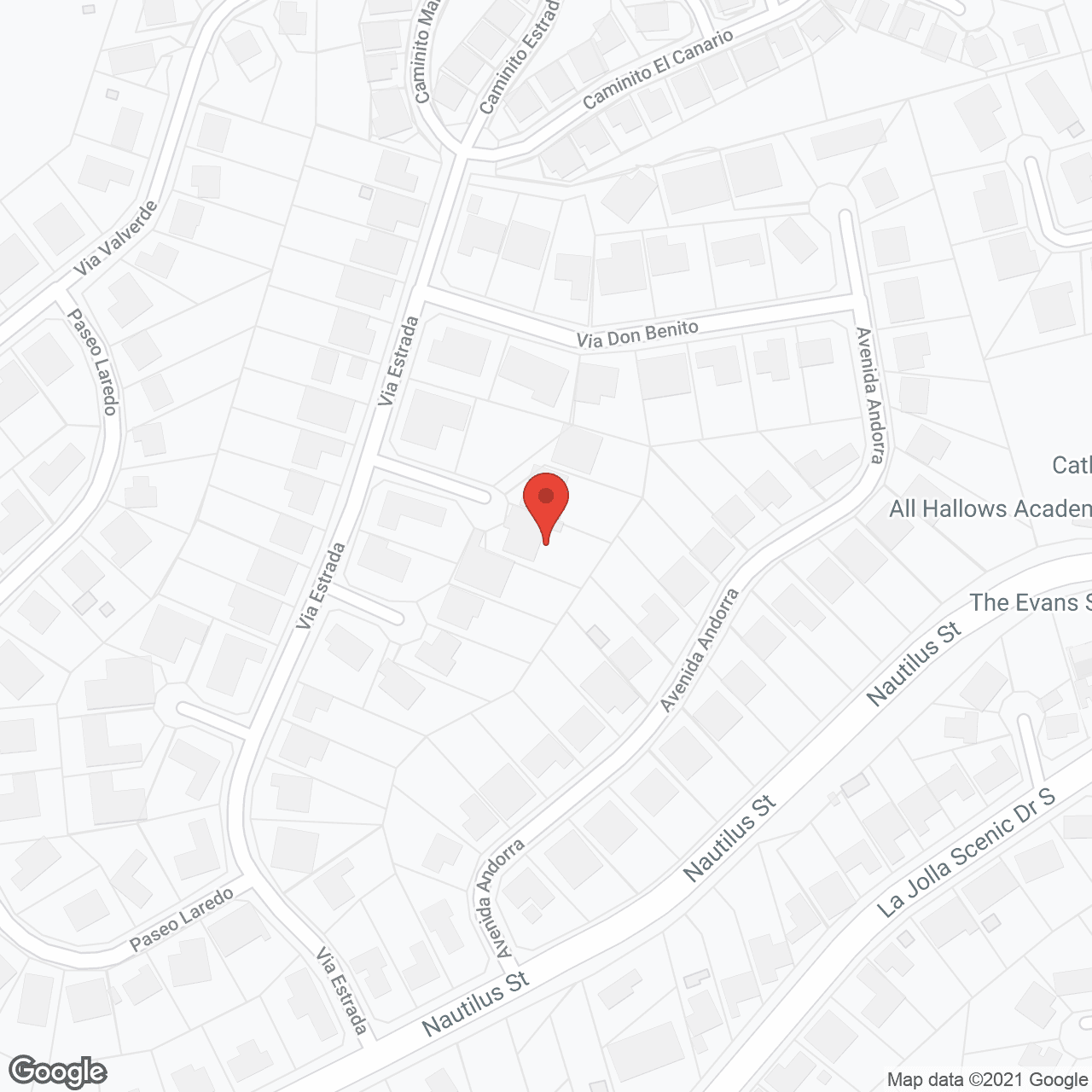 Map of the neighborhood around Lilly's Villa