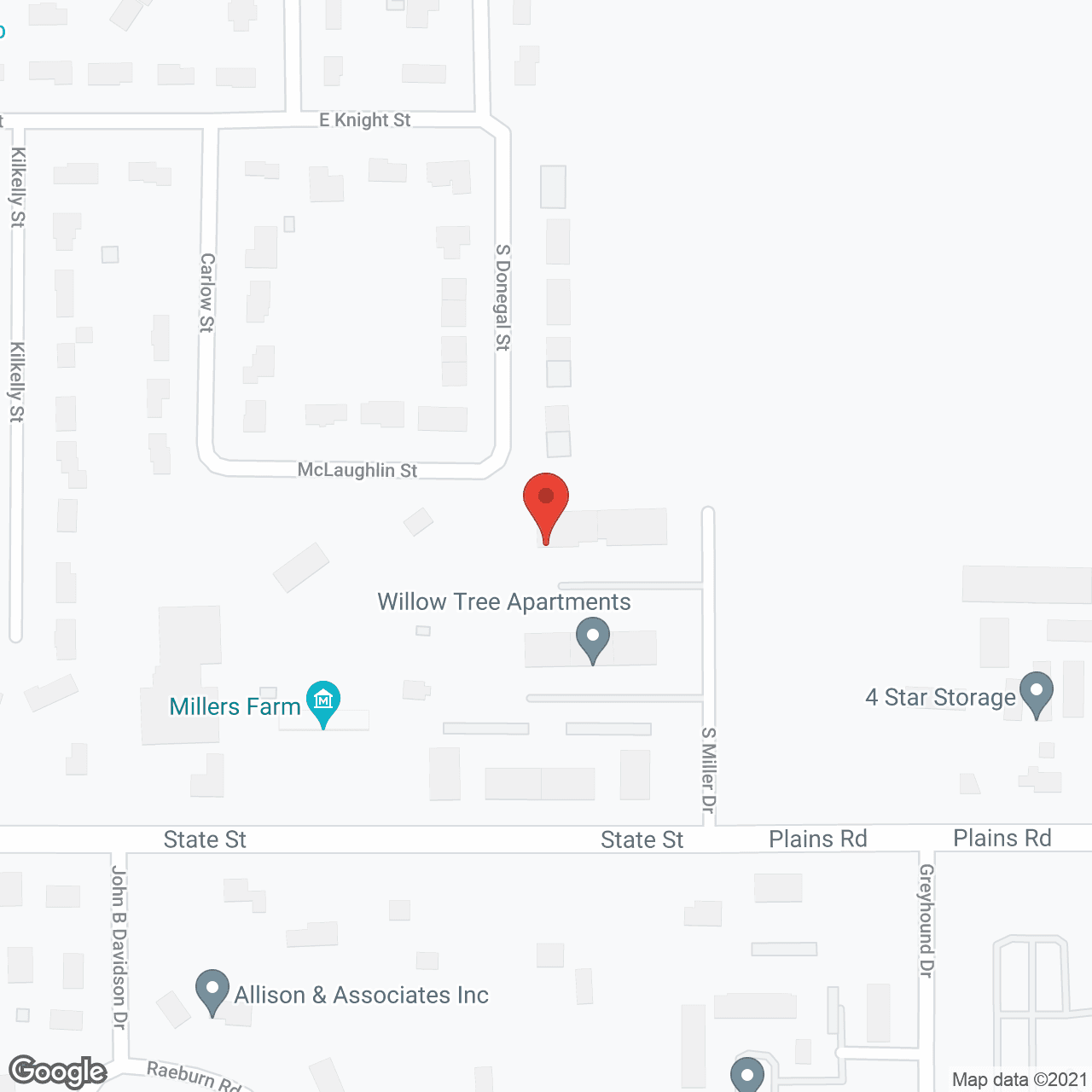 Map of the neighborhood around Willow Tree Village