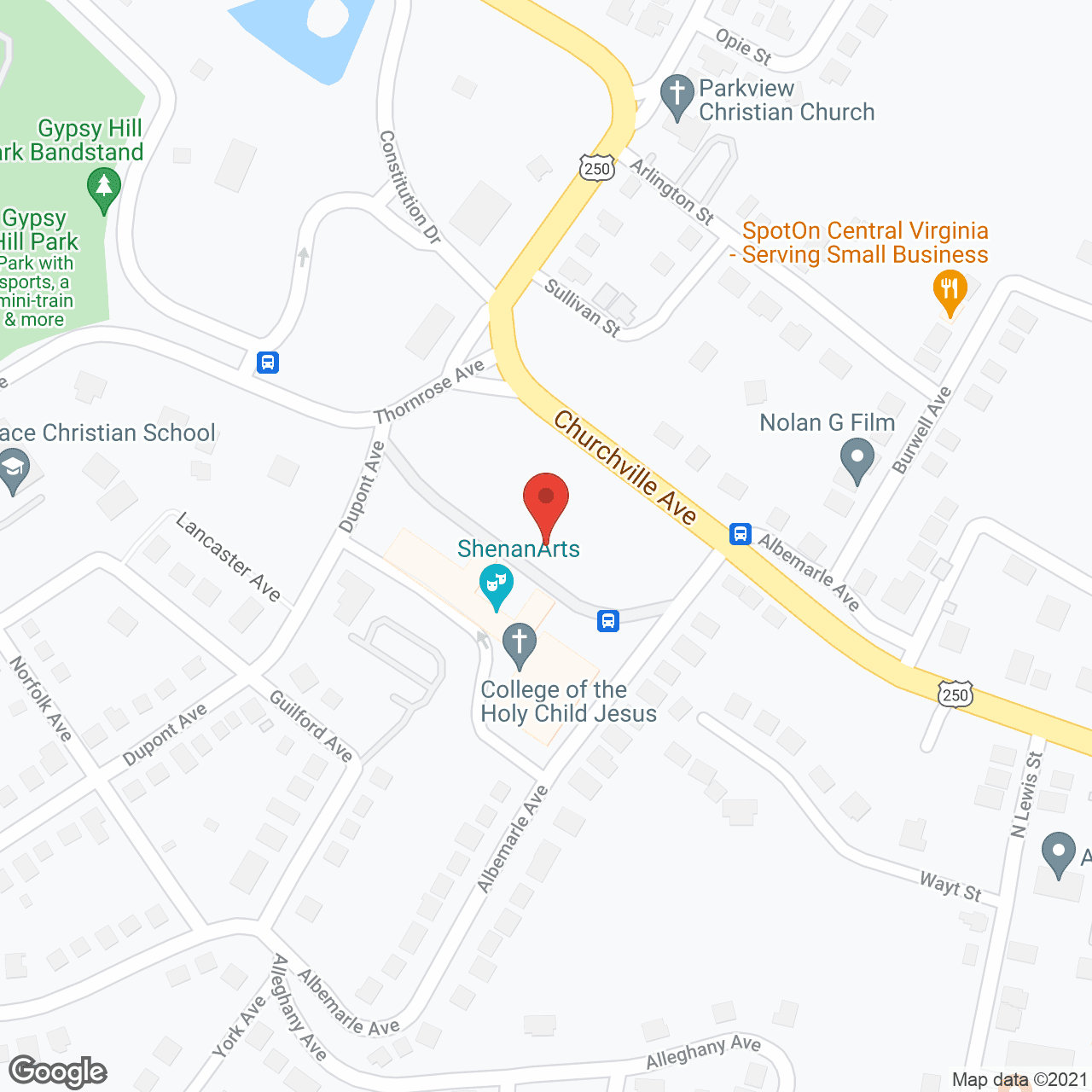 Map of the neighborhood around Gypsy Hill Place