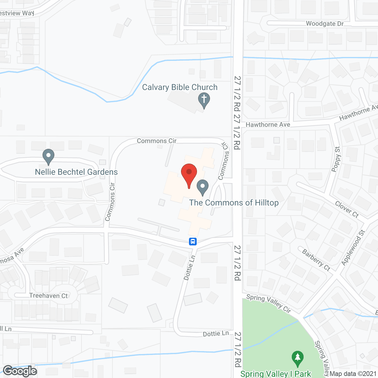 Map of the neighborhood around The Commons