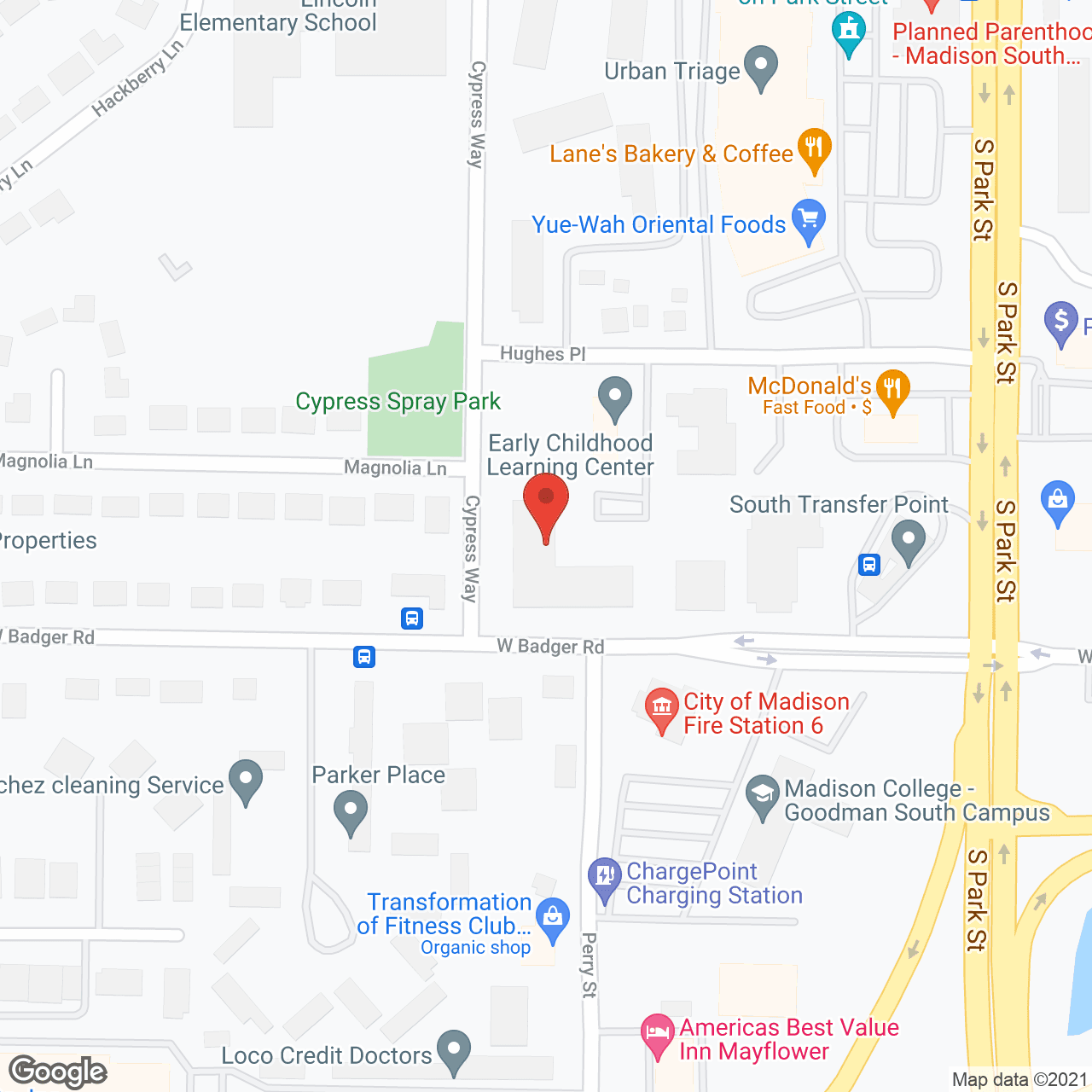 Map of the neighborhood around Burr Oaks Apartments