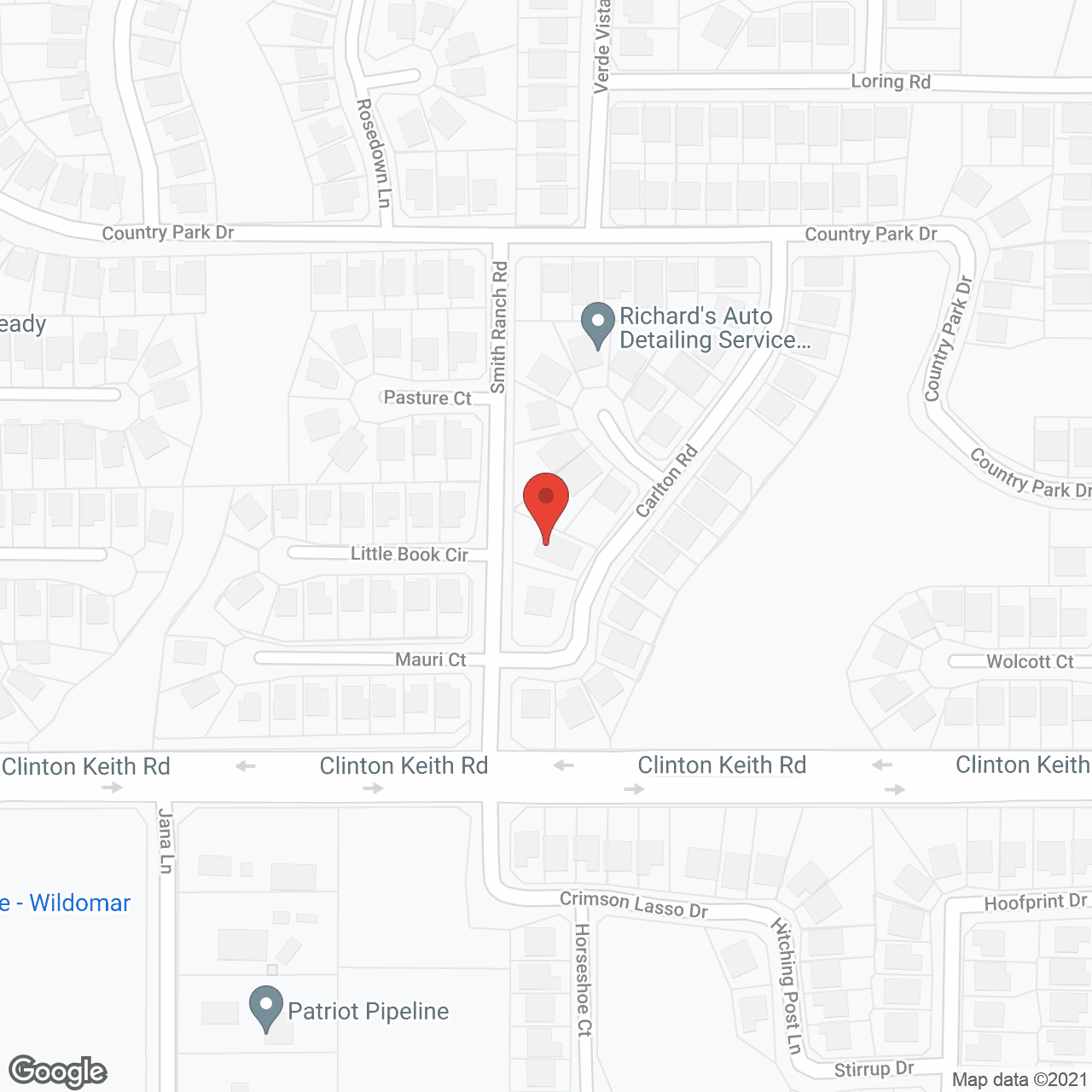 Map of the neighborhood around Brooke's Place at Carlton
