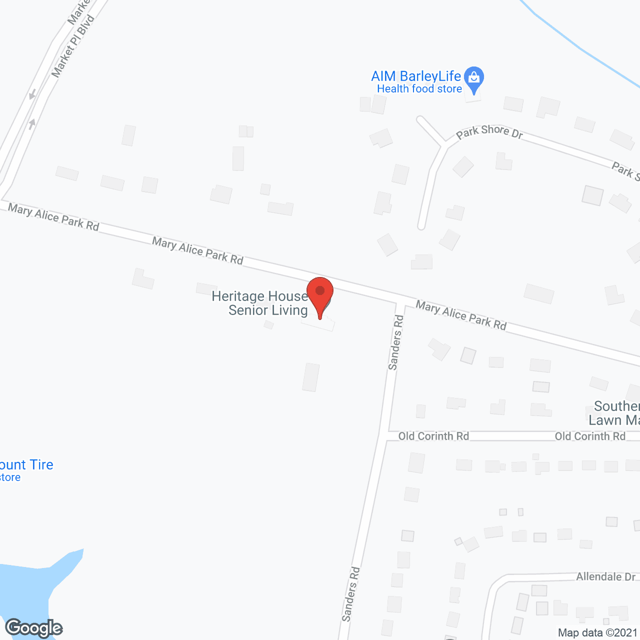Map of the neighborhood around The White House at Mary Alice Park