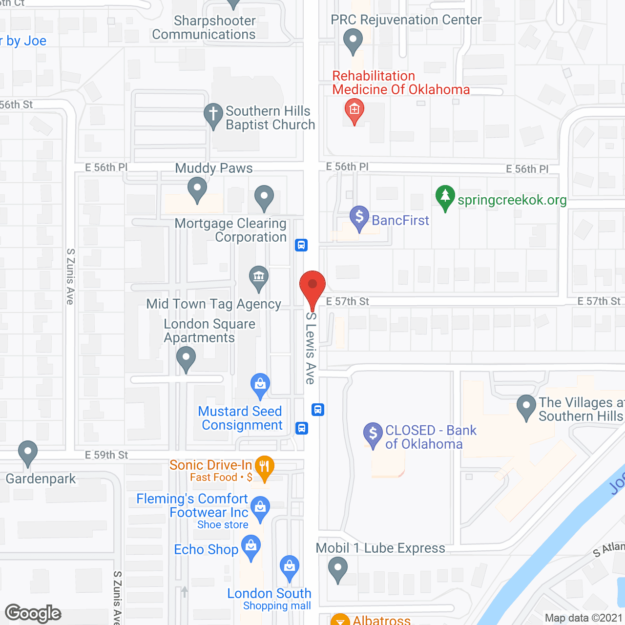 Map of the neighborhood around The Villages at Southern Hills