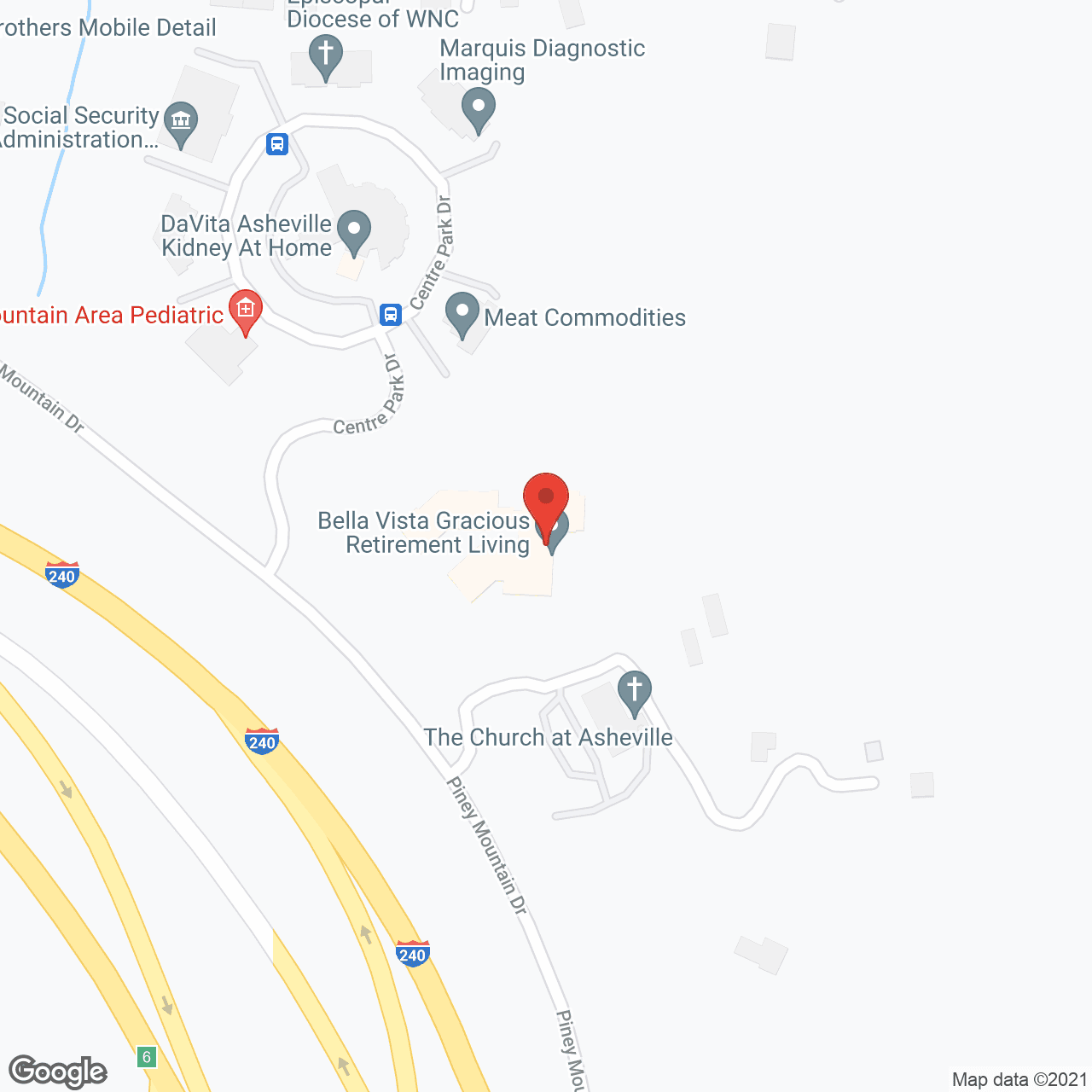 Map of the neighborhood around Bella Vista