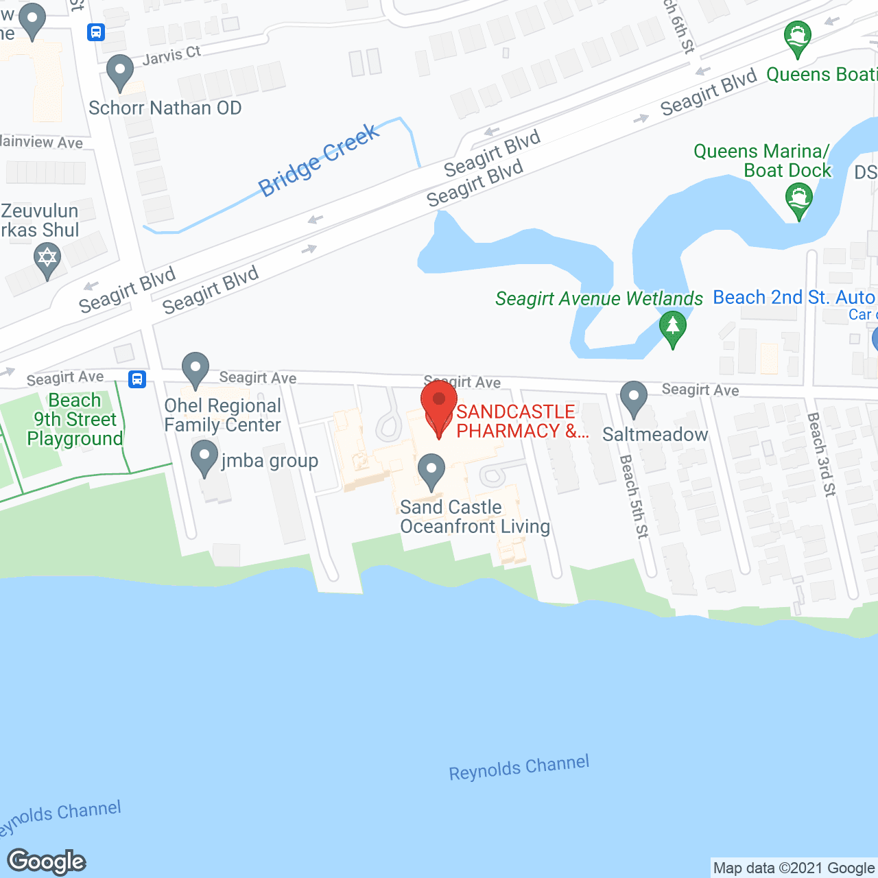 Map of the neighborhood around The Sand Castle
