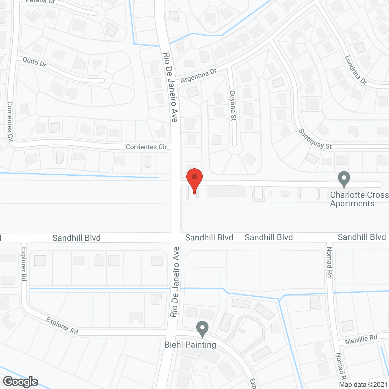 Map of the neighborhood around Charlotte Crossing Apartments