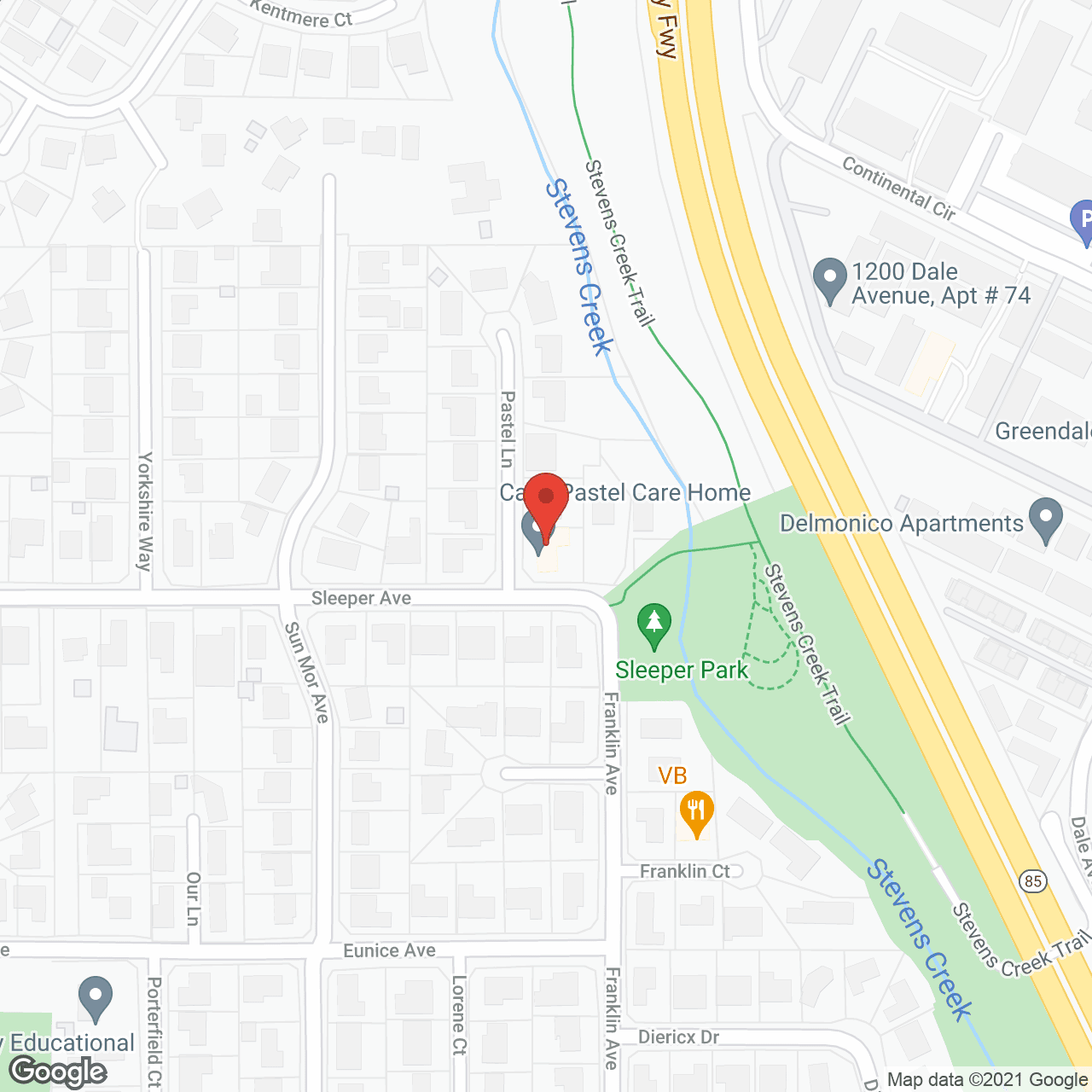 Map of the neighborhood around Casa Pastel Care Home