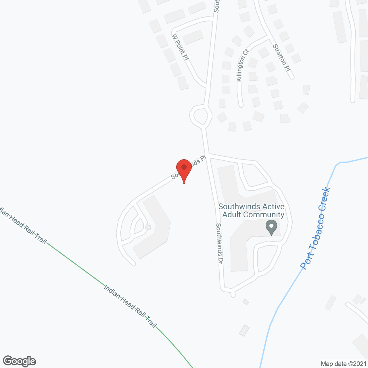 Map of the neighborhood around Southwinds 1