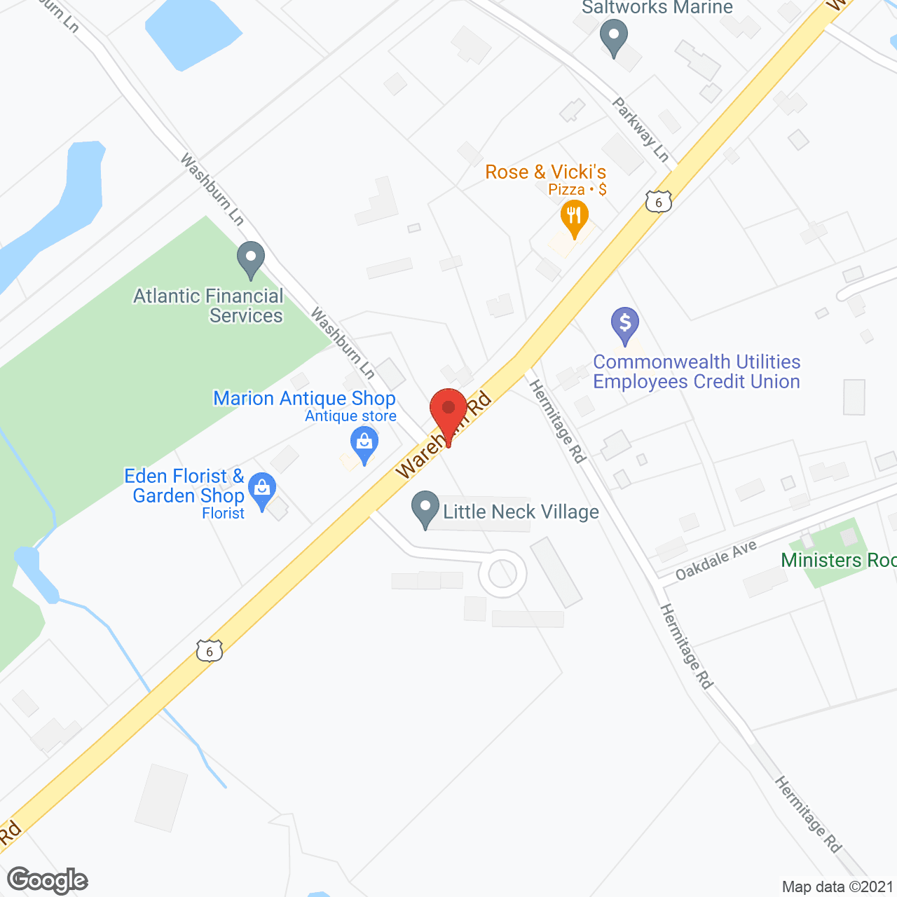 Map of the neighborhood around Little Neck Village