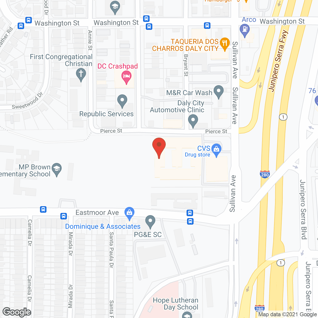 Map of the neighborhood around Peninsula Del Rey