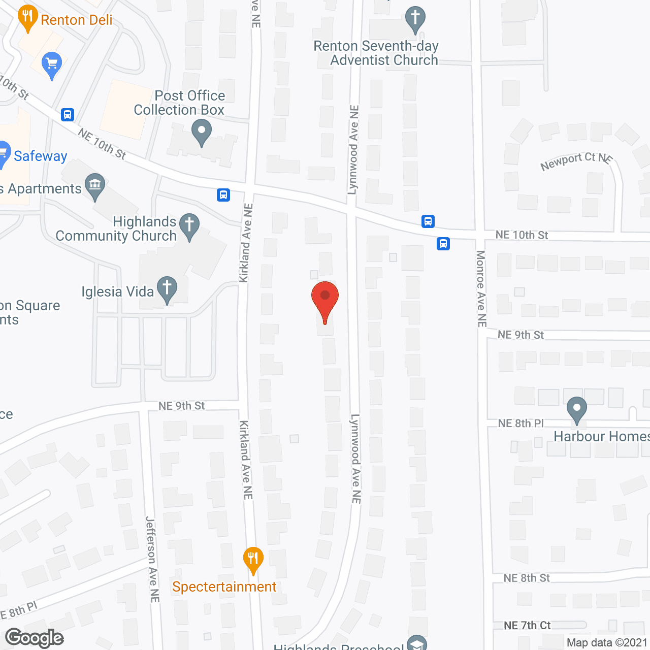 Map of the neighborhood around Sunset Home Care