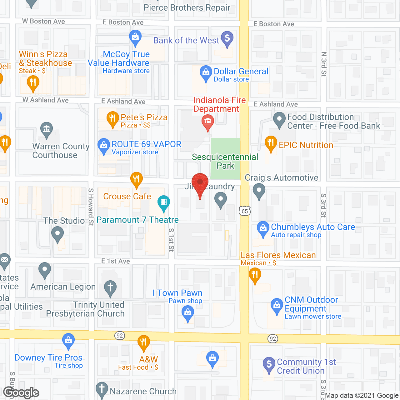 Map of the neighborhood around Legacy House