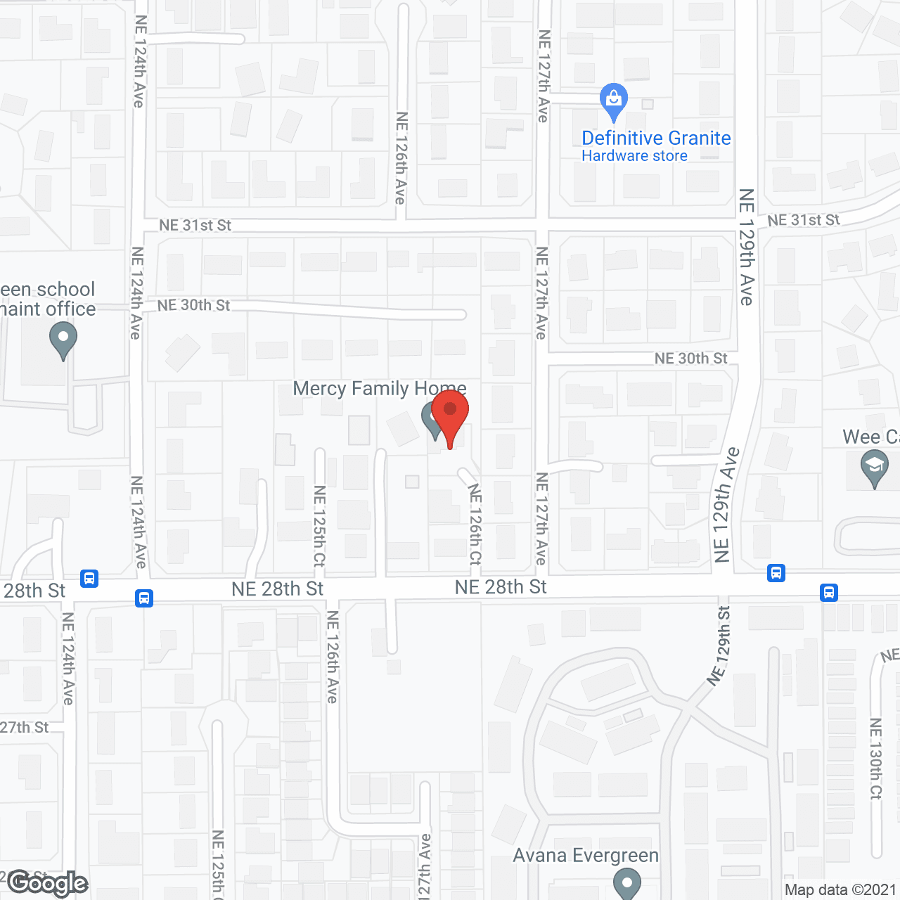 Map of the neighborhood around Mercy Family Home