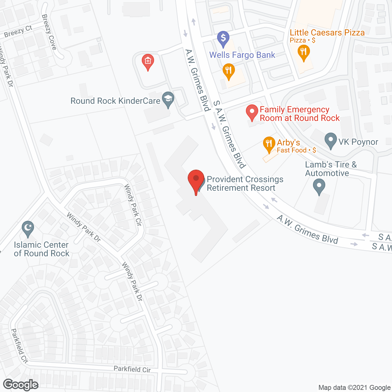 Map of the neighborhood around Provident Crossings Retirement Resort