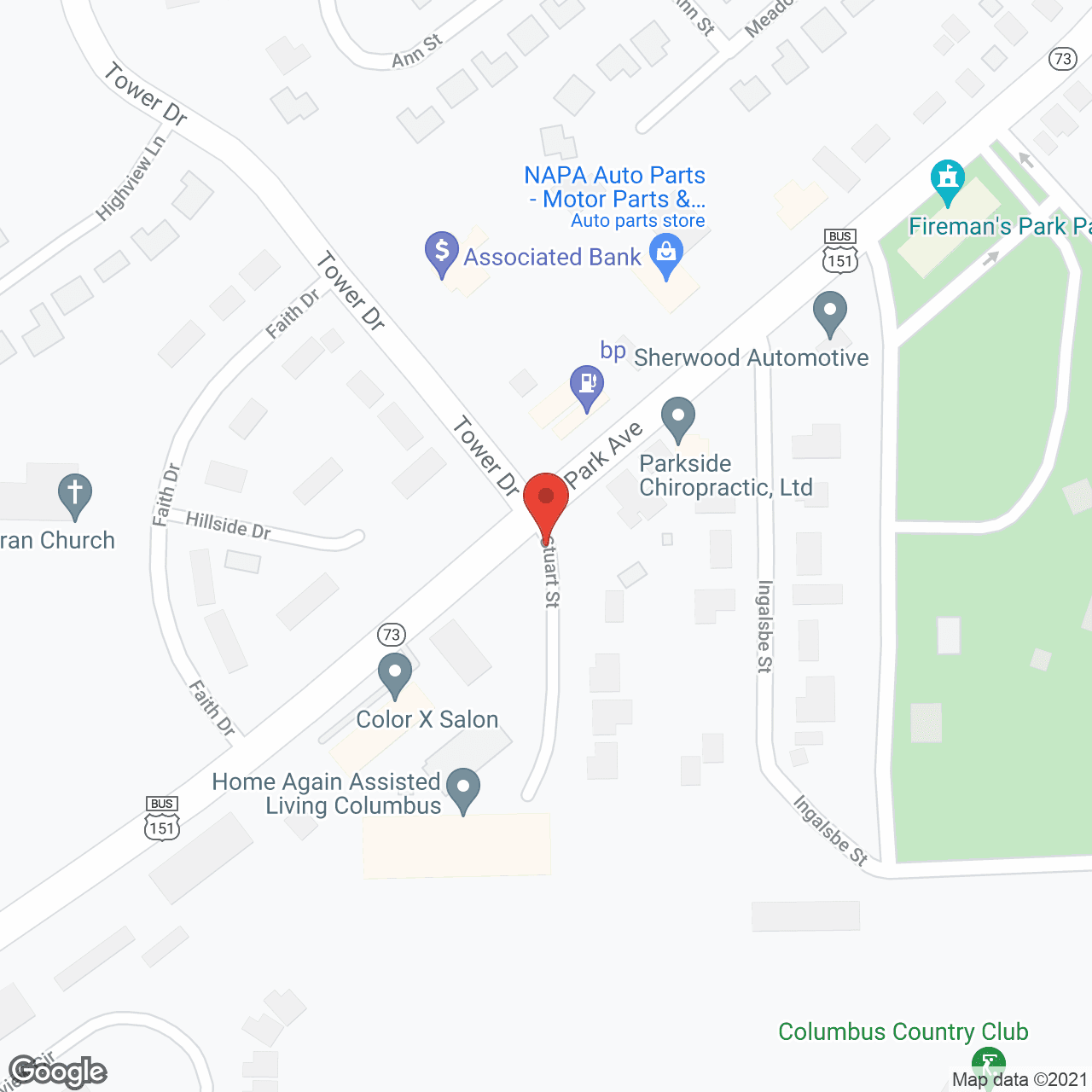 Map of the neighborhood around Home Again Assisted Living Columbus