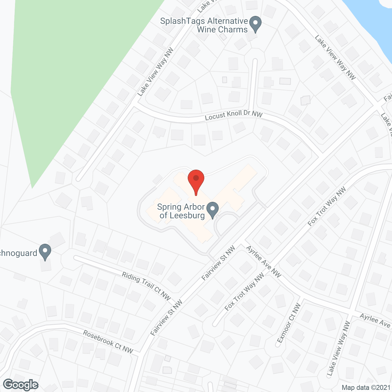 Map of the neighborhood around Spring Arbor of Leesburg
