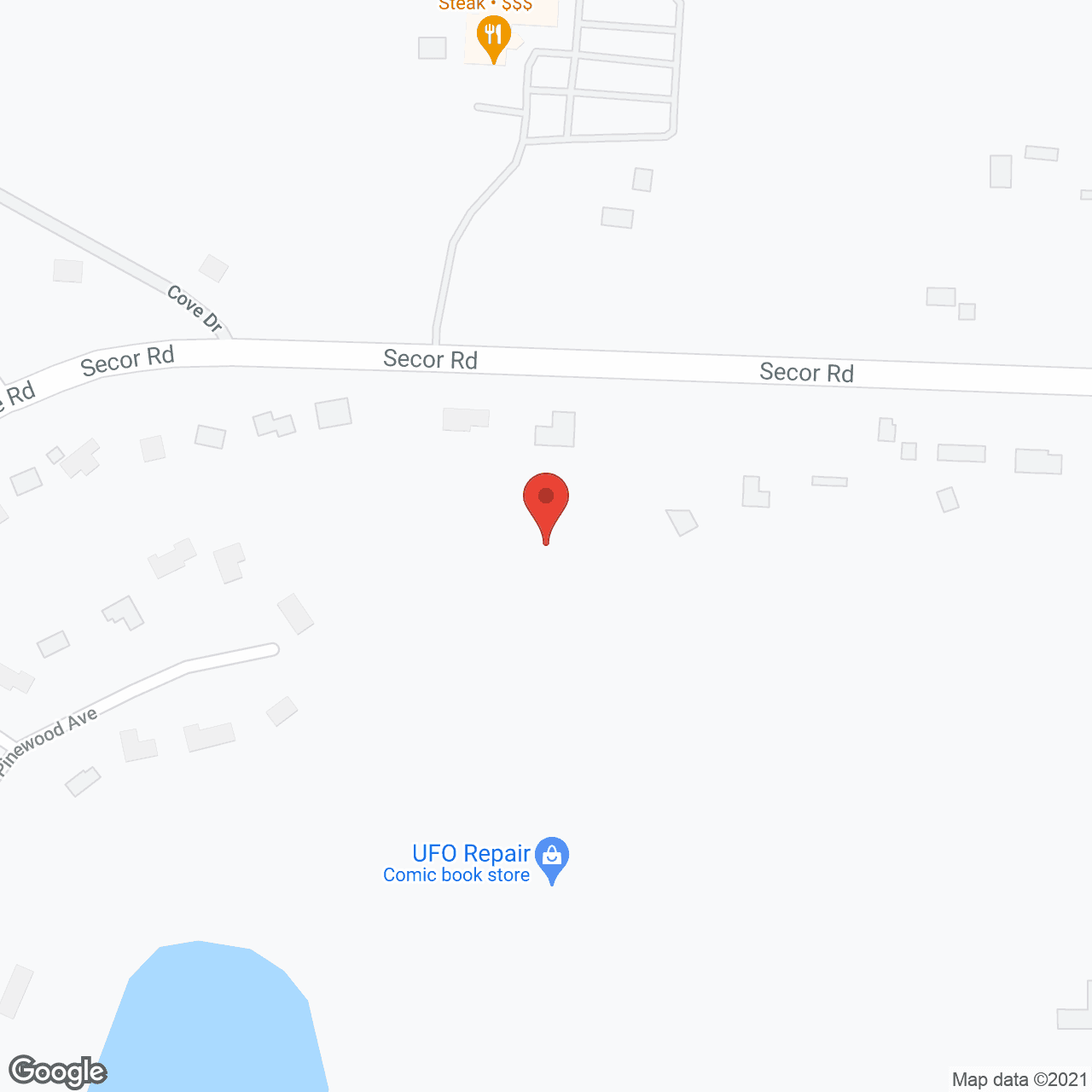 Map of the neighborhood around Cherry Hill Nest
