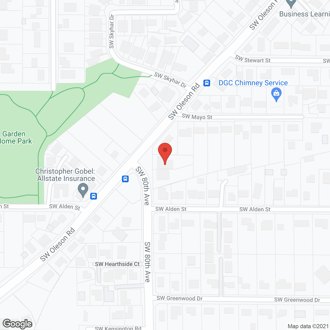 Map of the neighborhood around Garden Home Senior Care