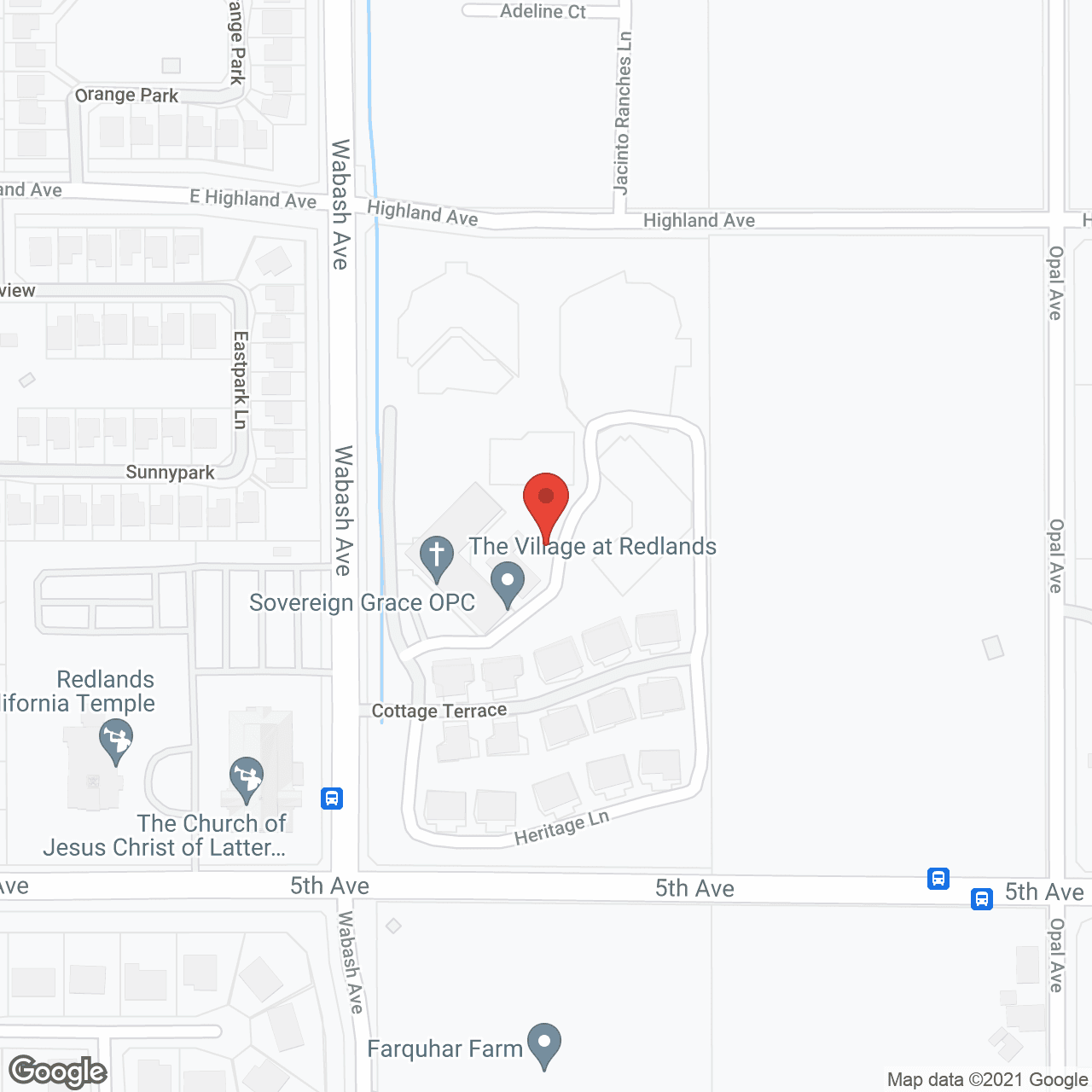 Map of the neighborhood around The Village at Redlands