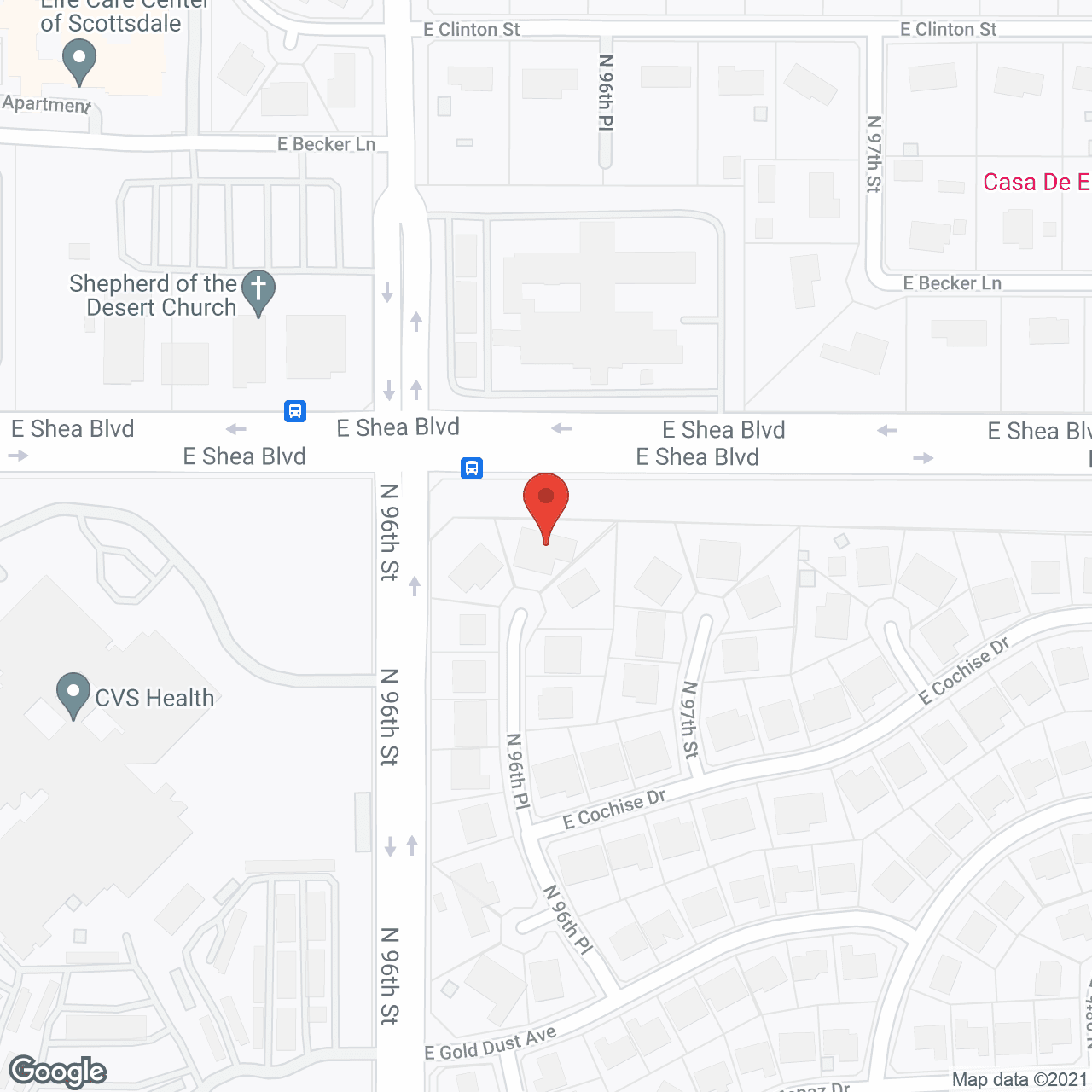 Map of the neighborhood around Central Scottsdale Assisted Living