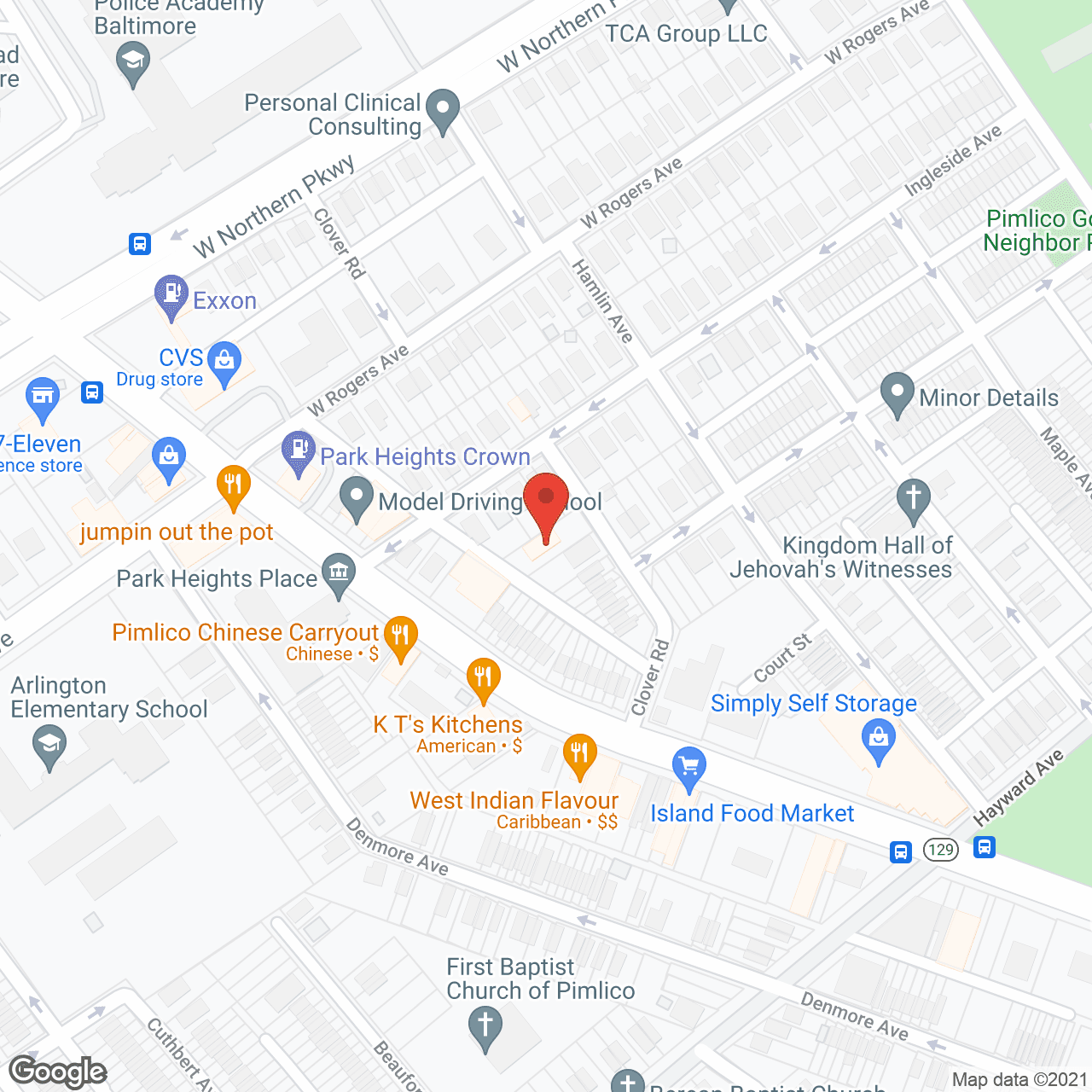 Map of the neighborhood around Pleasant Garden Clover