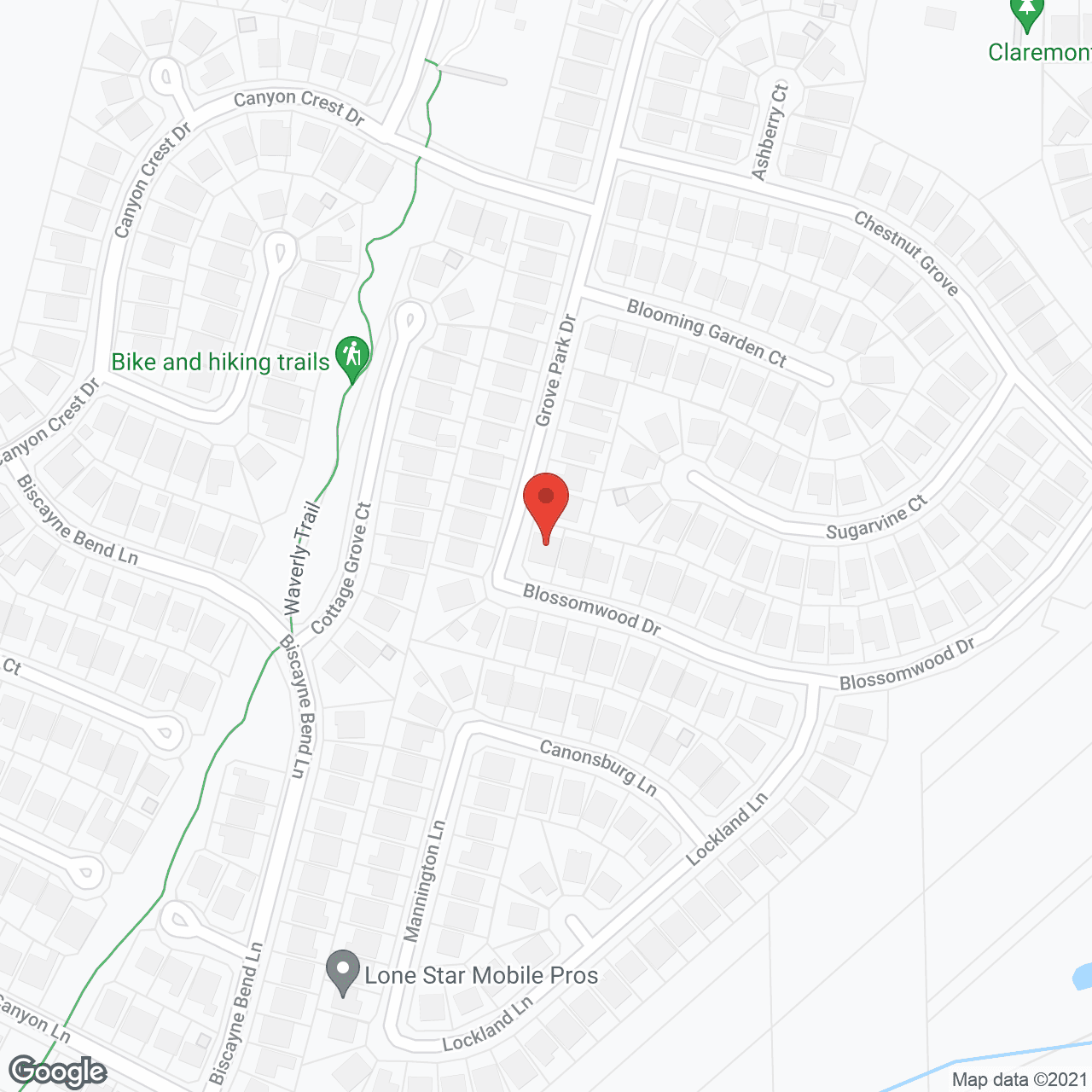 Map of the neighborhood around Sunset Haven