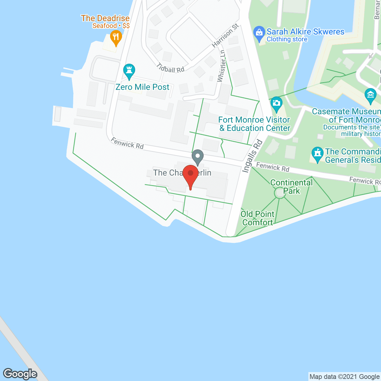 Map of the neighborhood around The Chamberlin