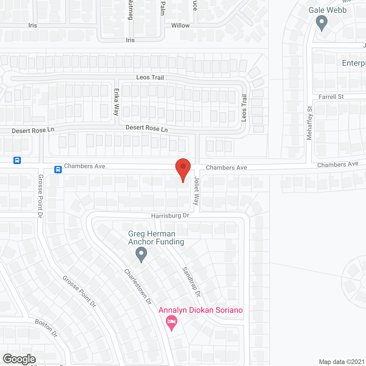 Map of the neighborhood around Peace and Joy Elder Care II