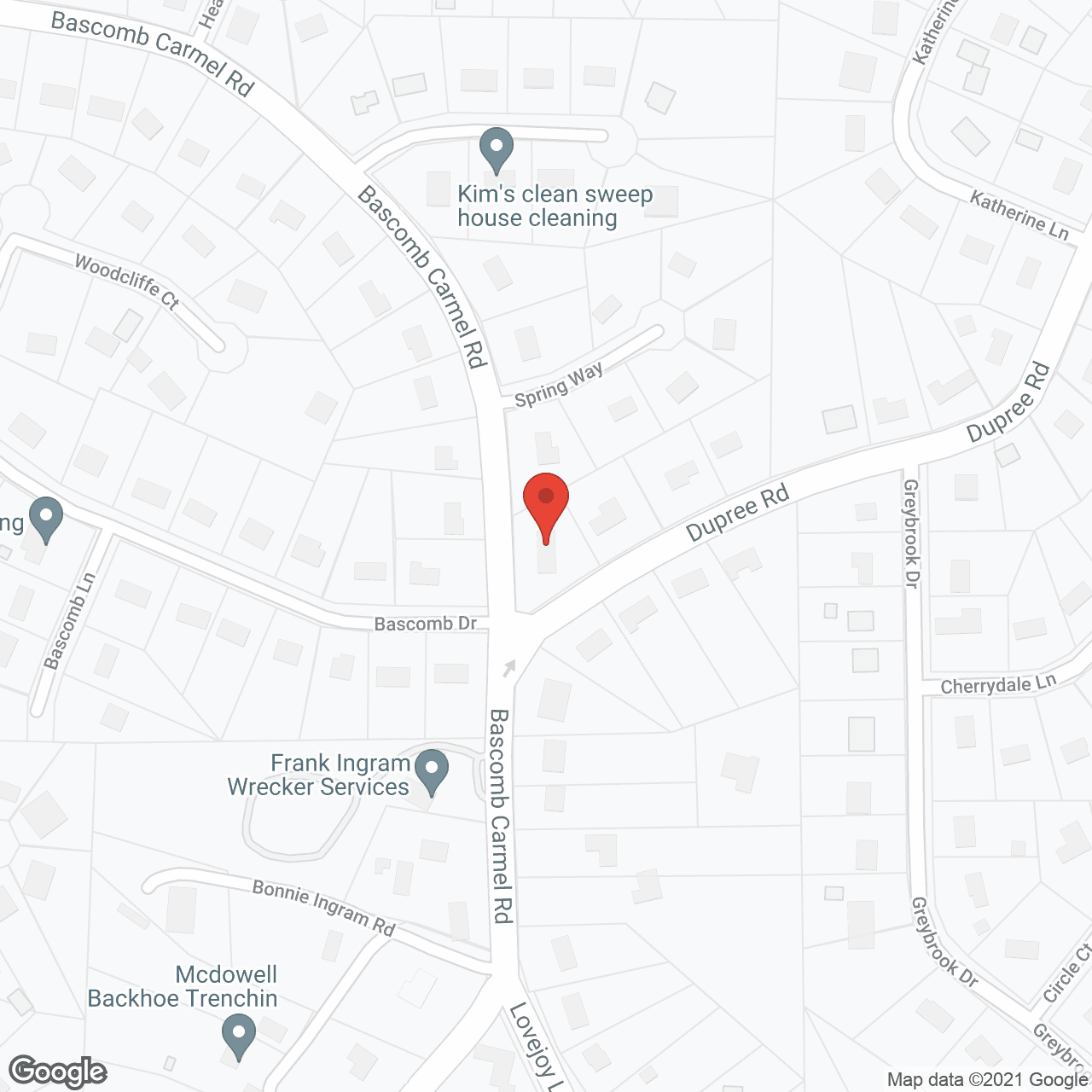 Map of the neighborhood around Amelia Gardens