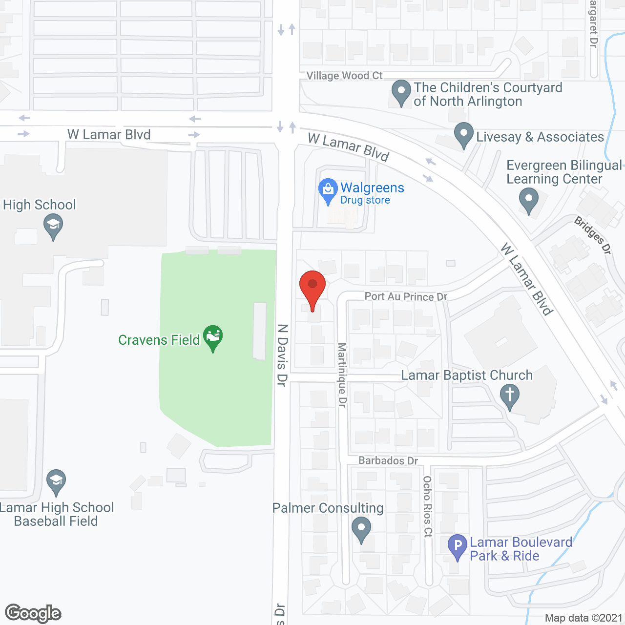 Map of the neighborhood around The Guardian