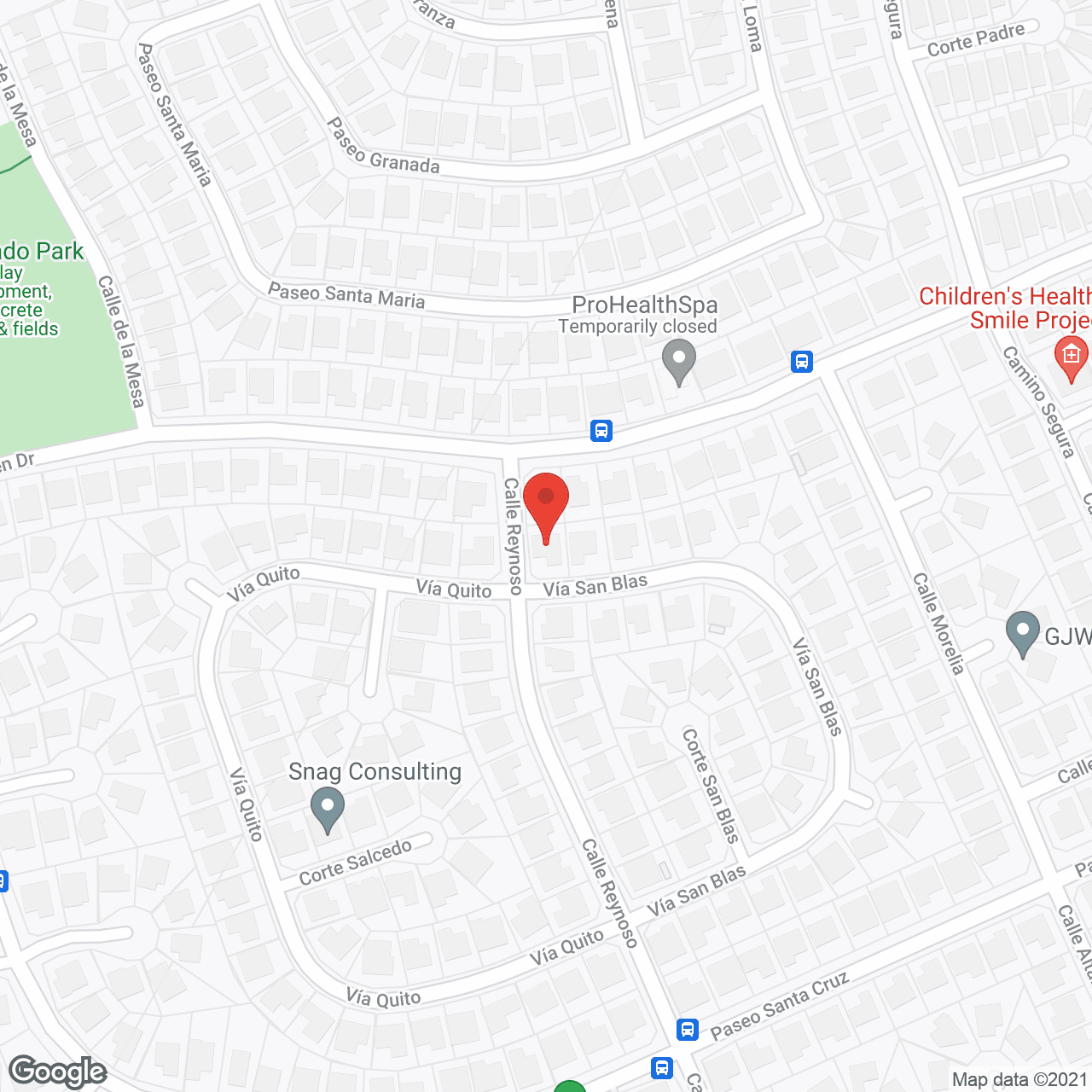 Map of the neighborhood around Valle Verde Care Home III