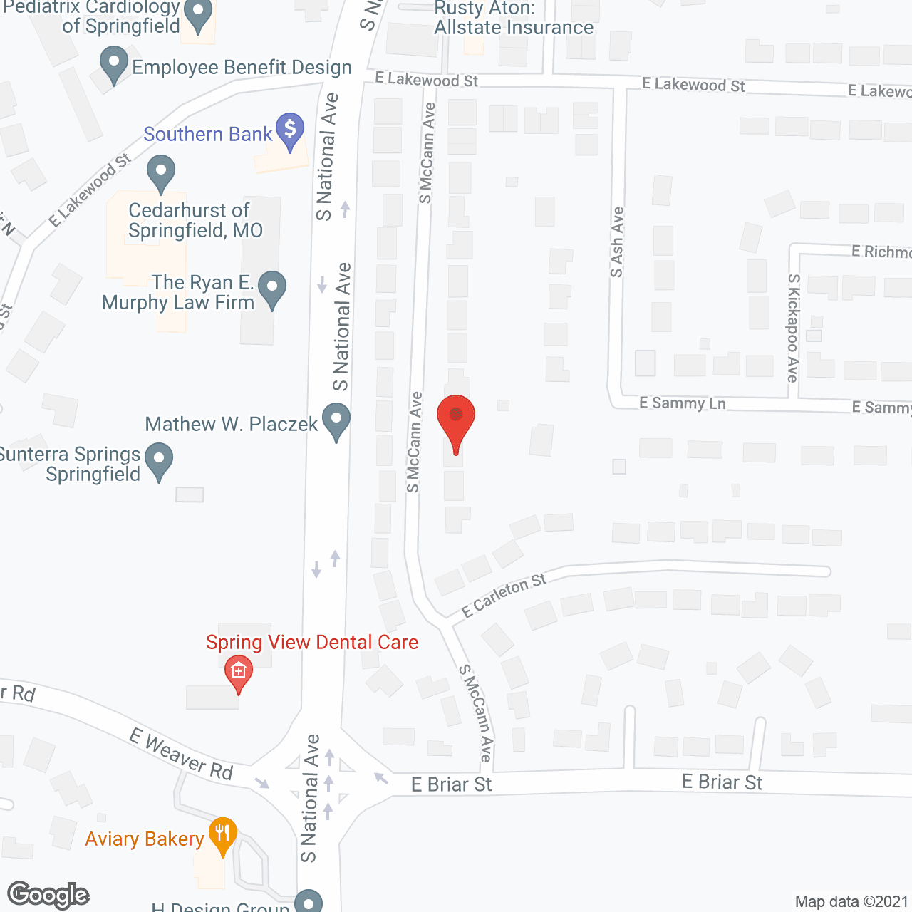 Map of the neighborhood around McCann Duplex