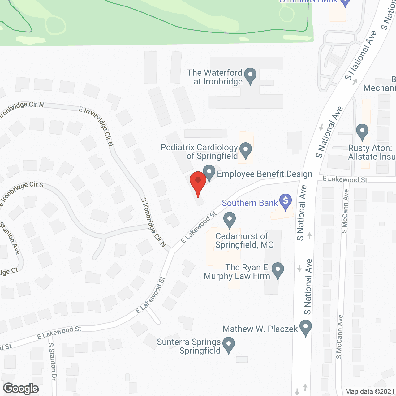 Map of the neighborhood around Iron Bridge Retirement Community