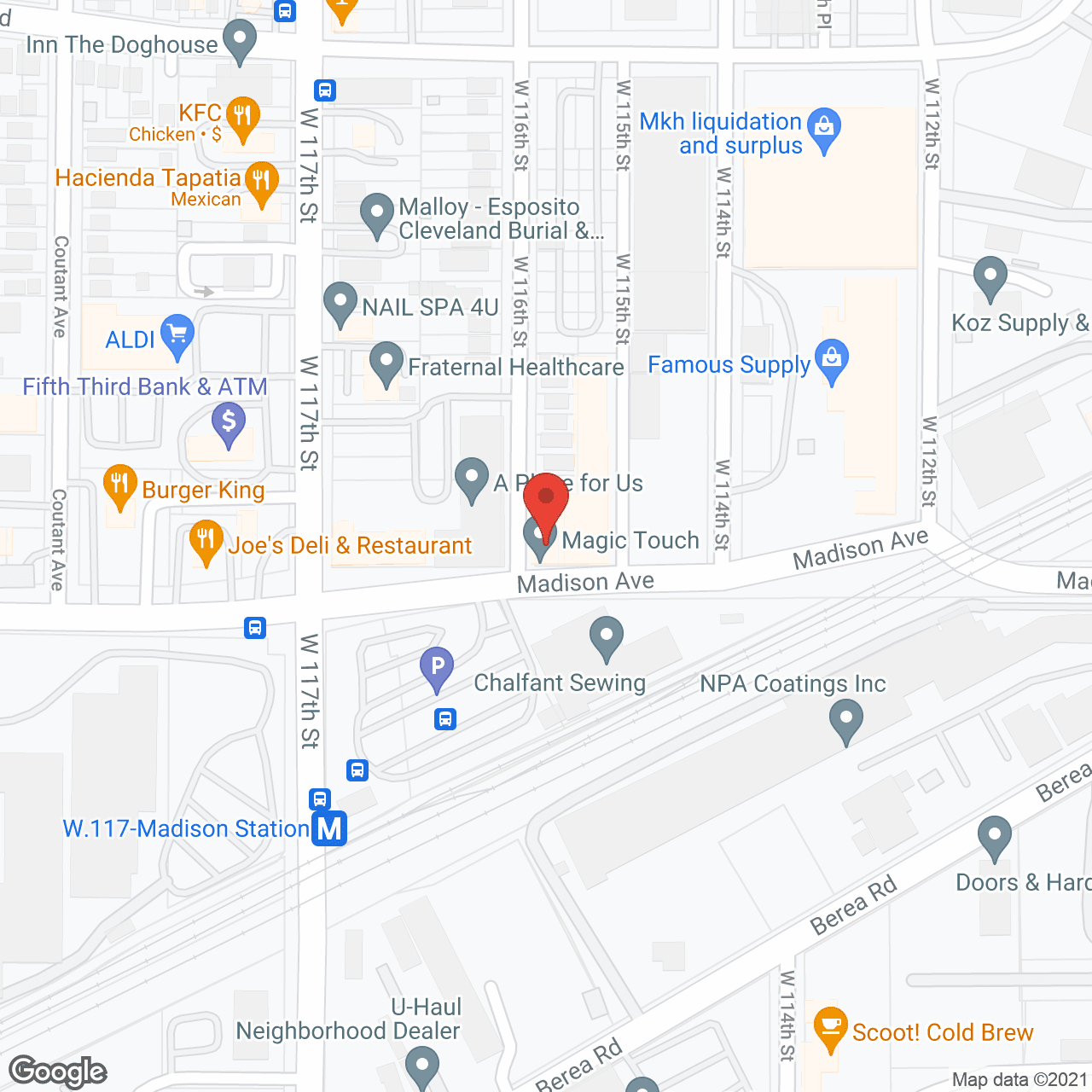 Map of the neighborhood around Madison Adult TLC