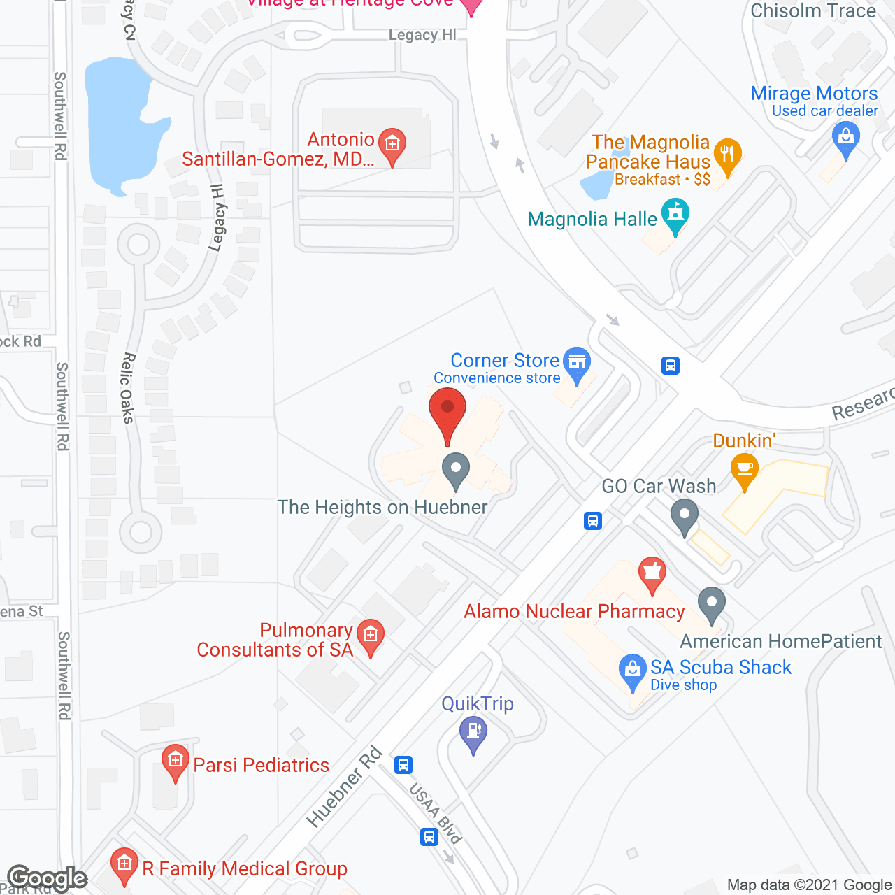 The Heights On Huebner in google map