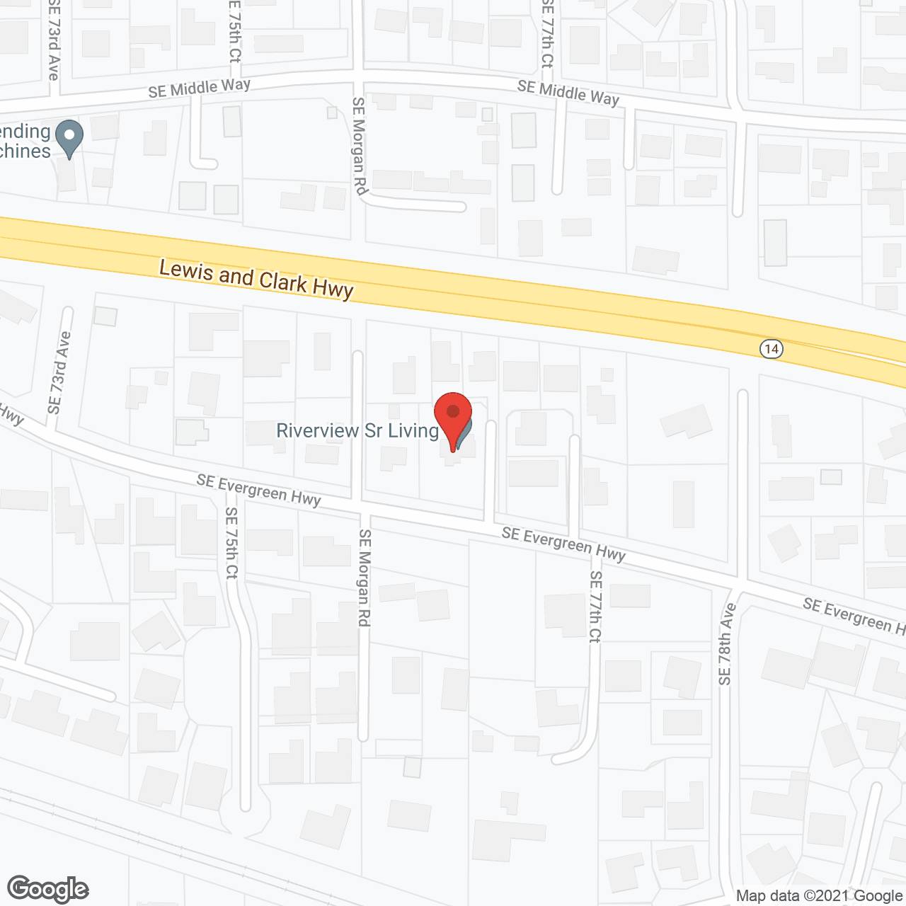 Map of the neighborhood around Riverview Adult Family Home