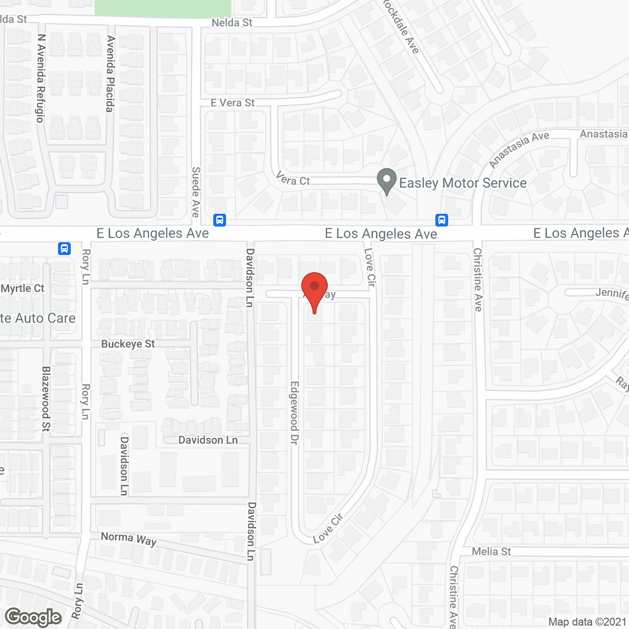 Map of the neighborhood around Love Circle