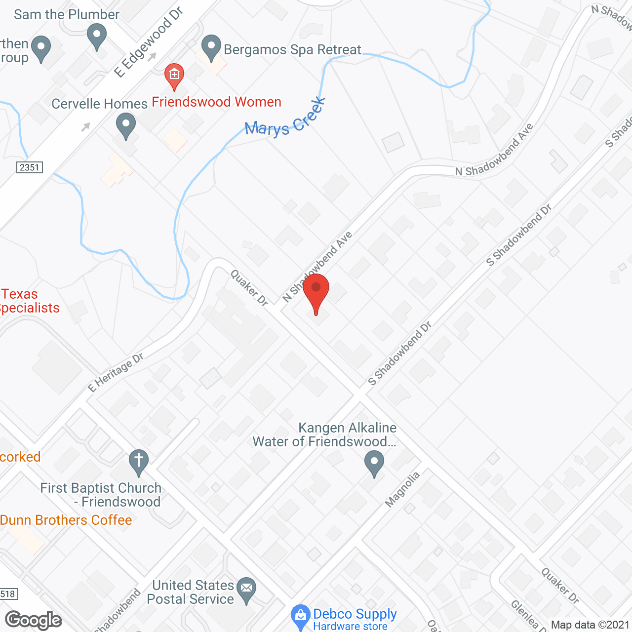 Map of the neighborhood around Above and Beyond