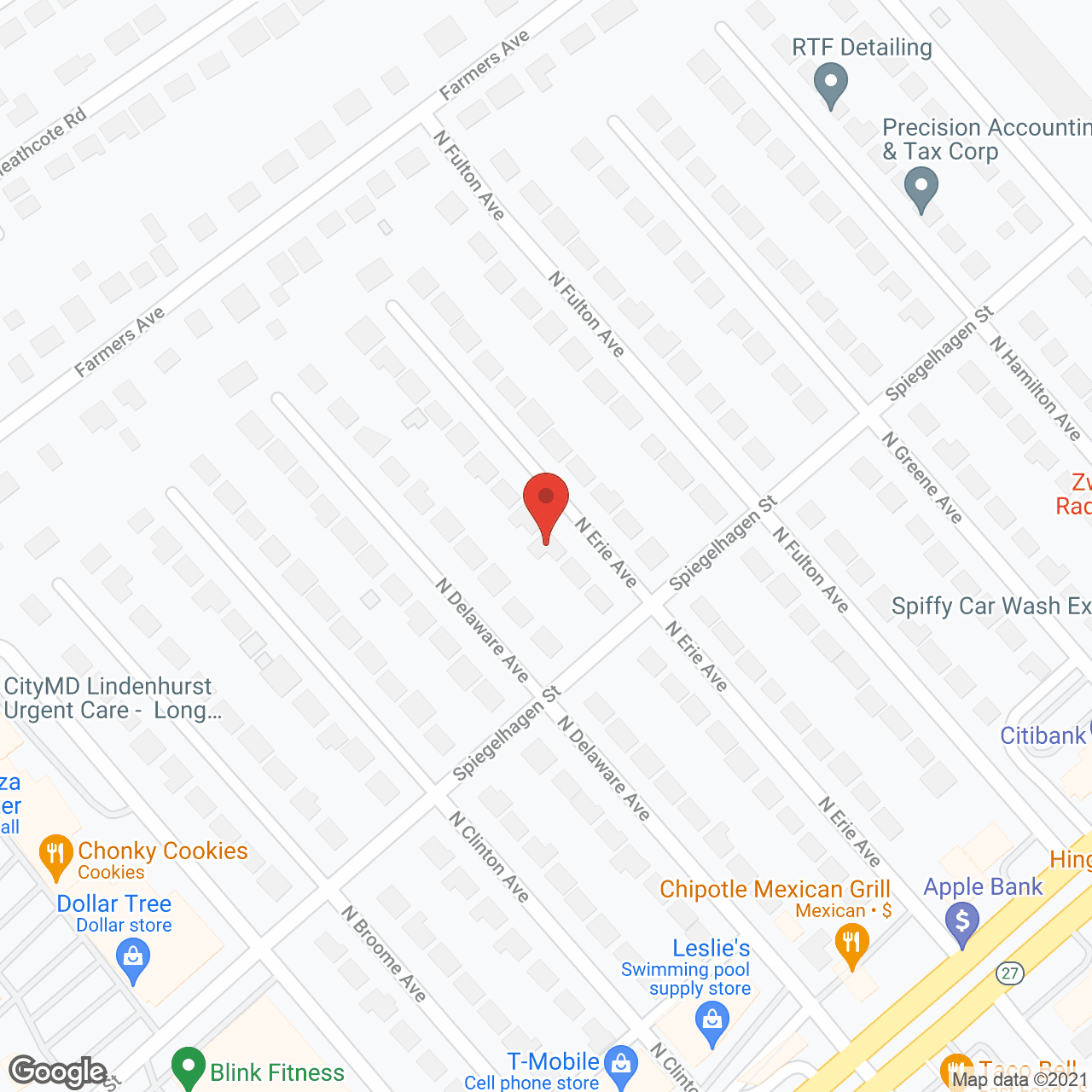 Map of the neighborhood around Long Island Shared Family Residence