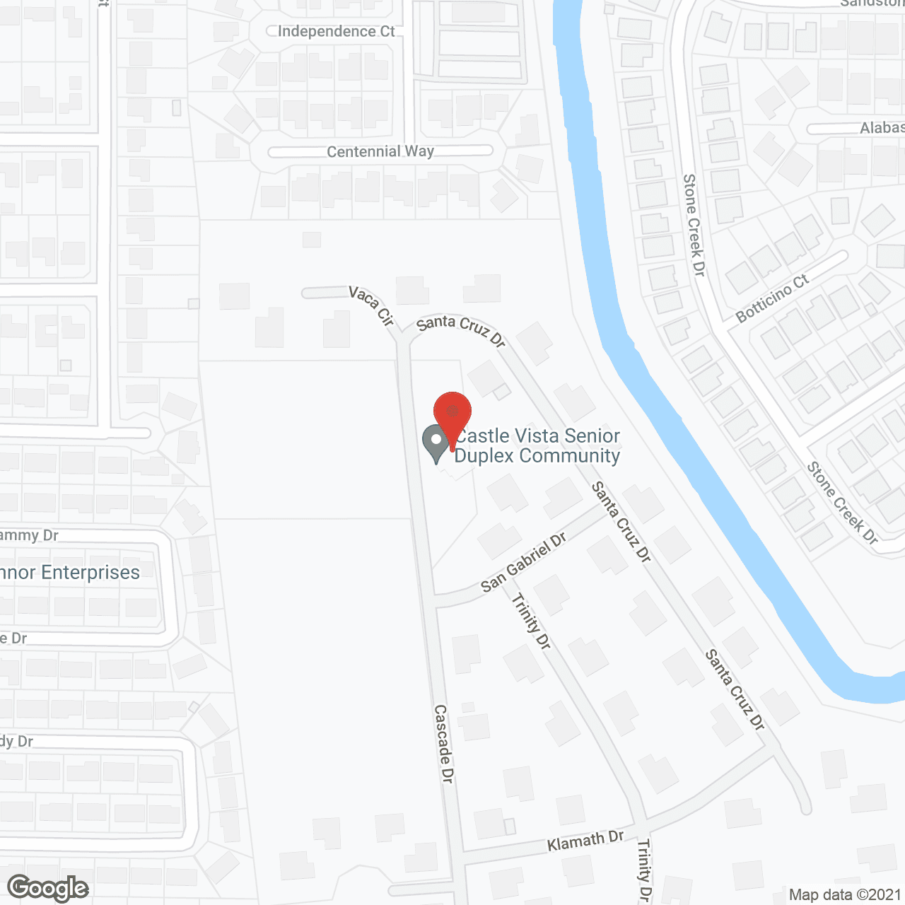 Map of the neighborhood around Castle Vista
