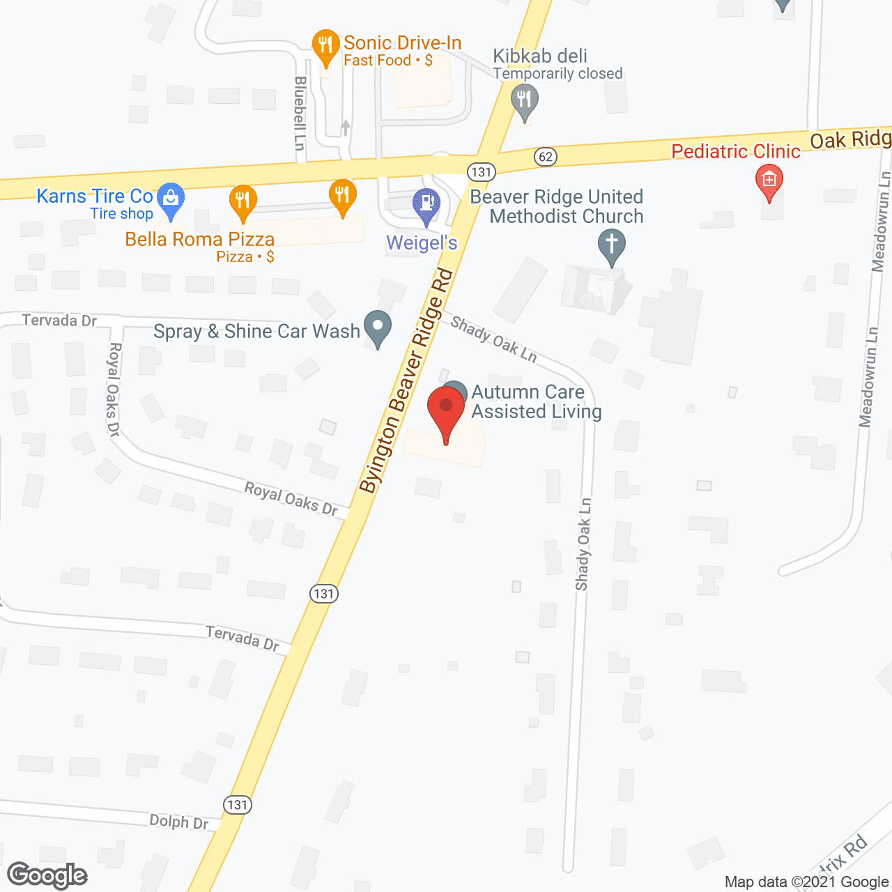 Map of the neighborhood around Autumn Care Assisted Living