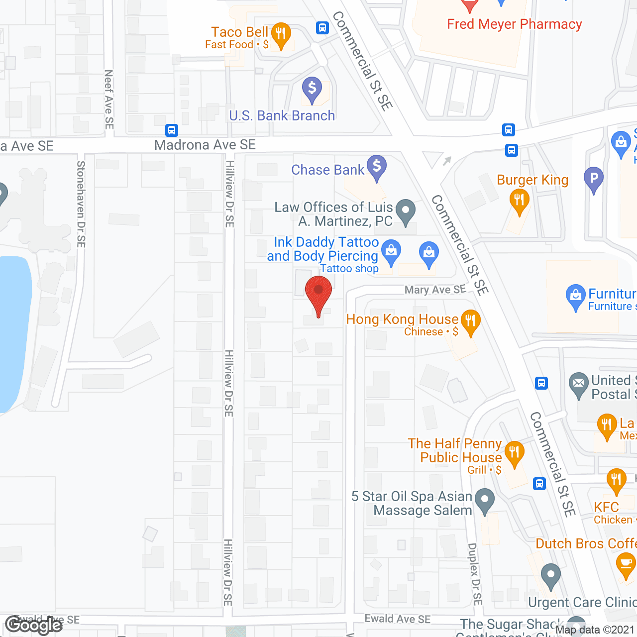 Map of the neighborhood around A Gift of Love